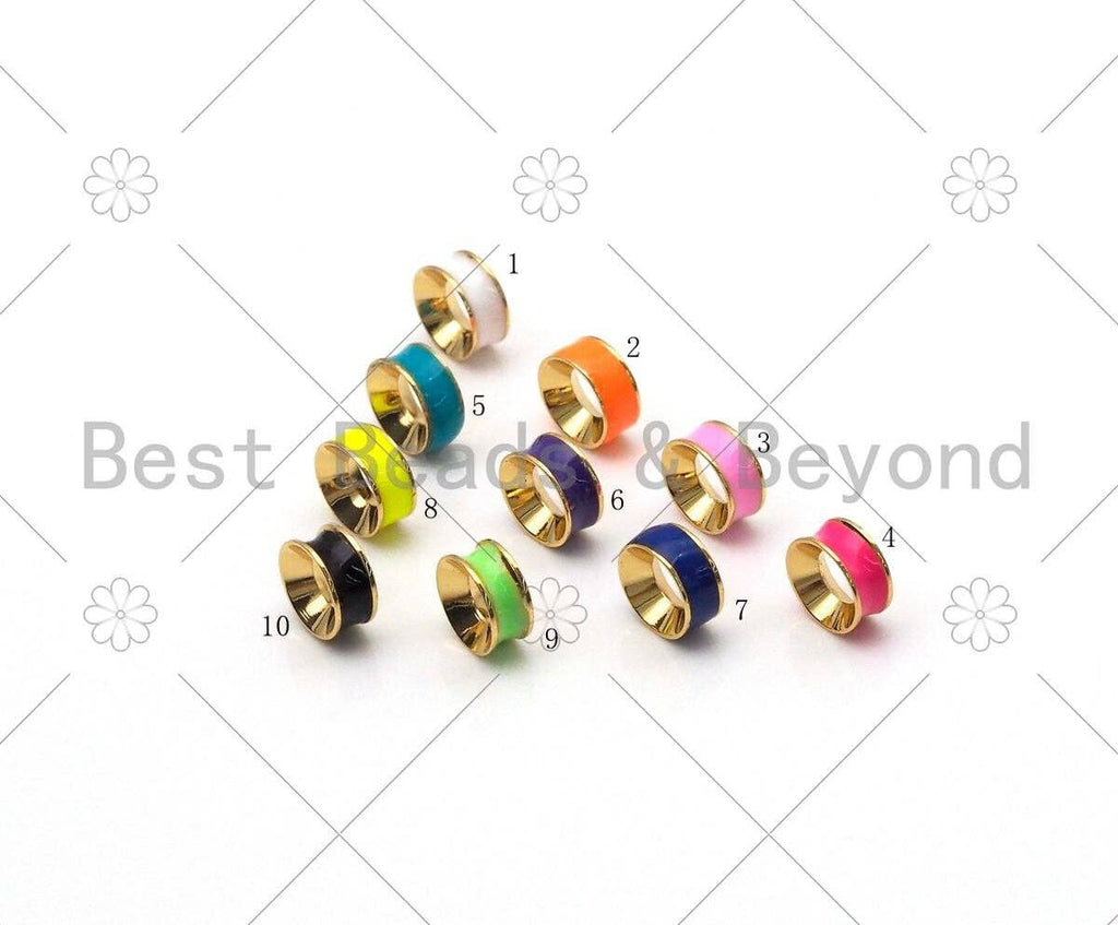 Gold Filled Colorful Enamel Drum Spacer Enamel Bead, Enamel Spacer Tube, Colorful Spacer Beads, 7x7x3mm,sku#G428-Bestbeads & Beyond