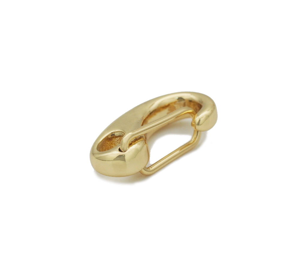 CZ Gold Silver Half Moon Push Lock,  Push Gate Clasp , Sku#LX179