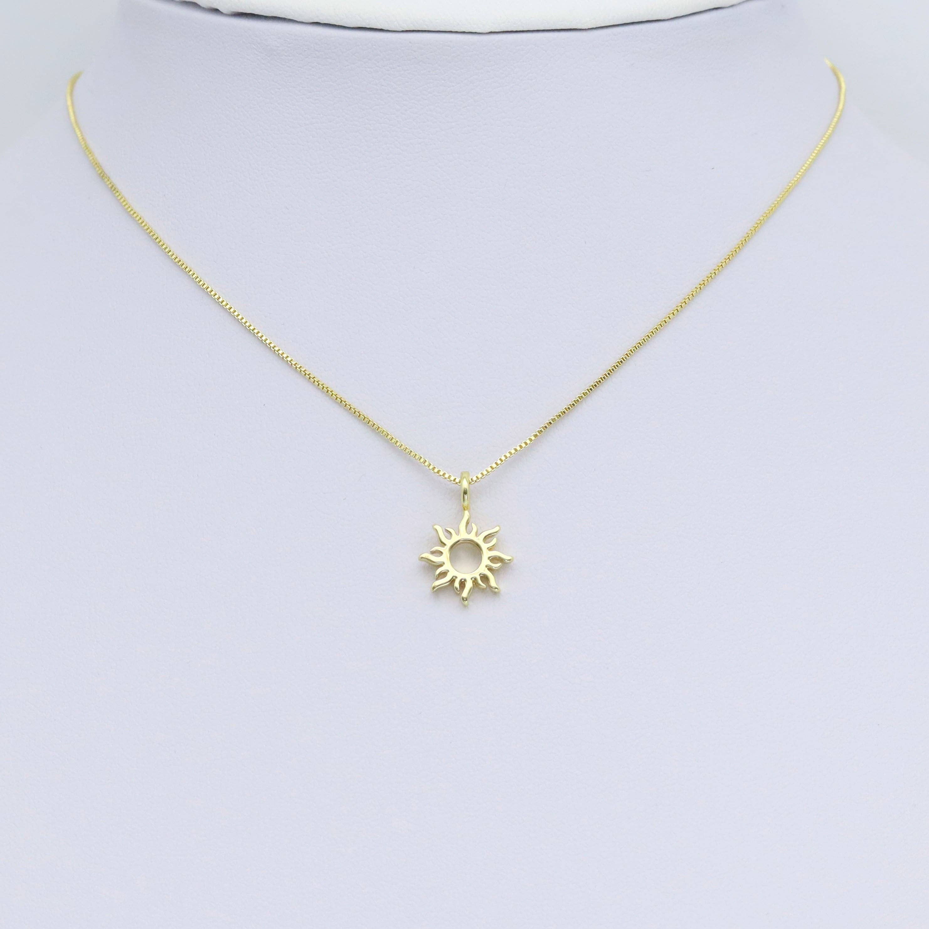 Cute Hollow out Gold Sun Charm Pendant, Sku#Y976