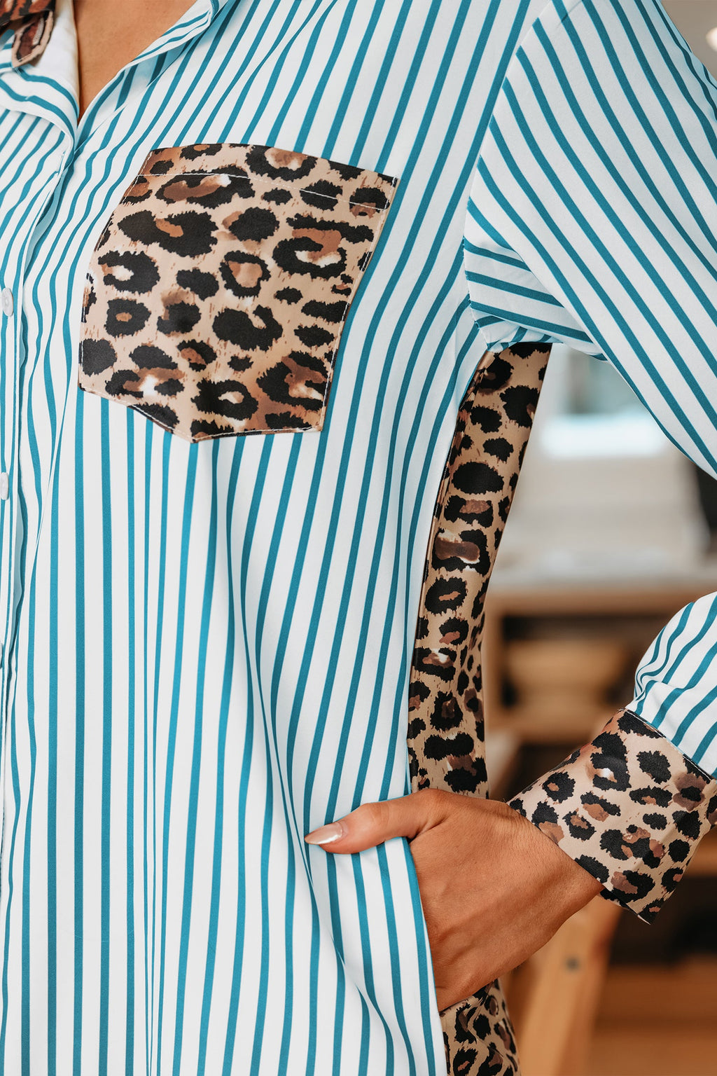 Savannah Contrast Patchwork Long Shirt