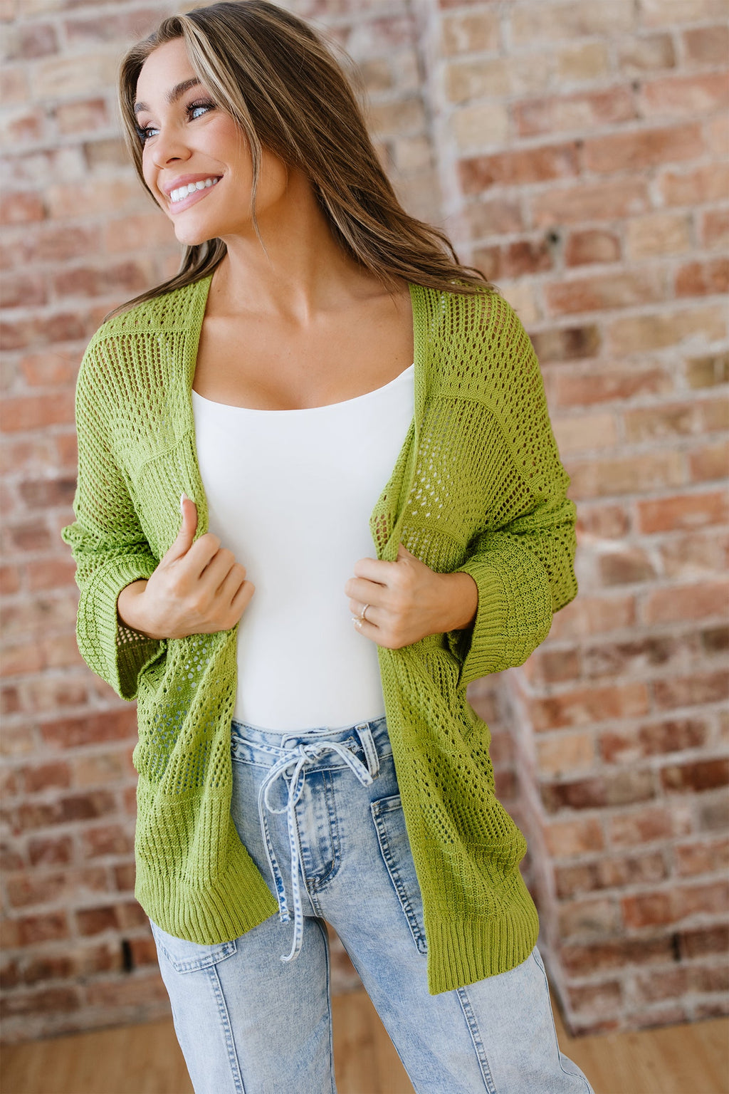 Whitley Crochet Knit Open Cardigan