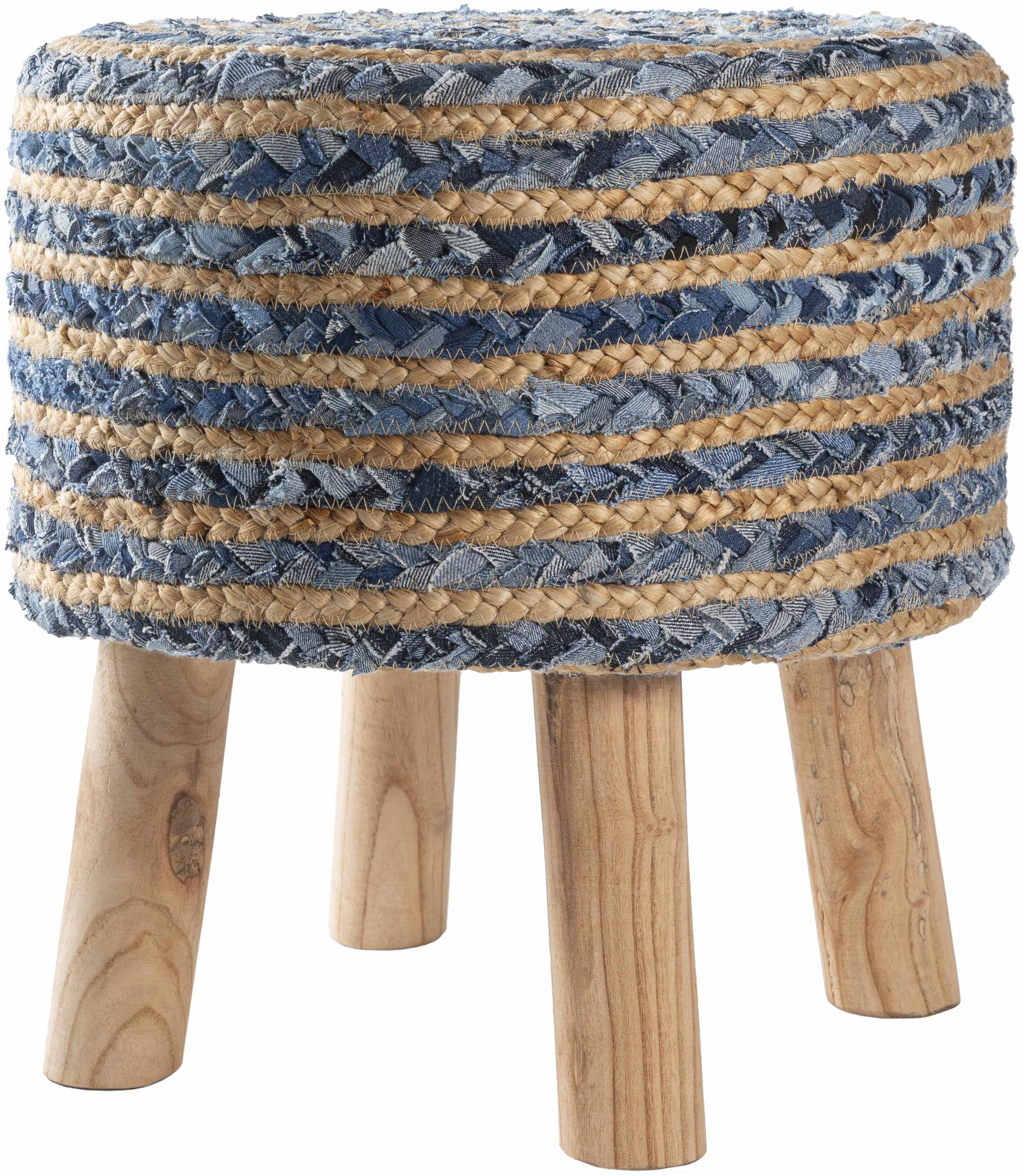 Fermont Denim Jute Ottoman