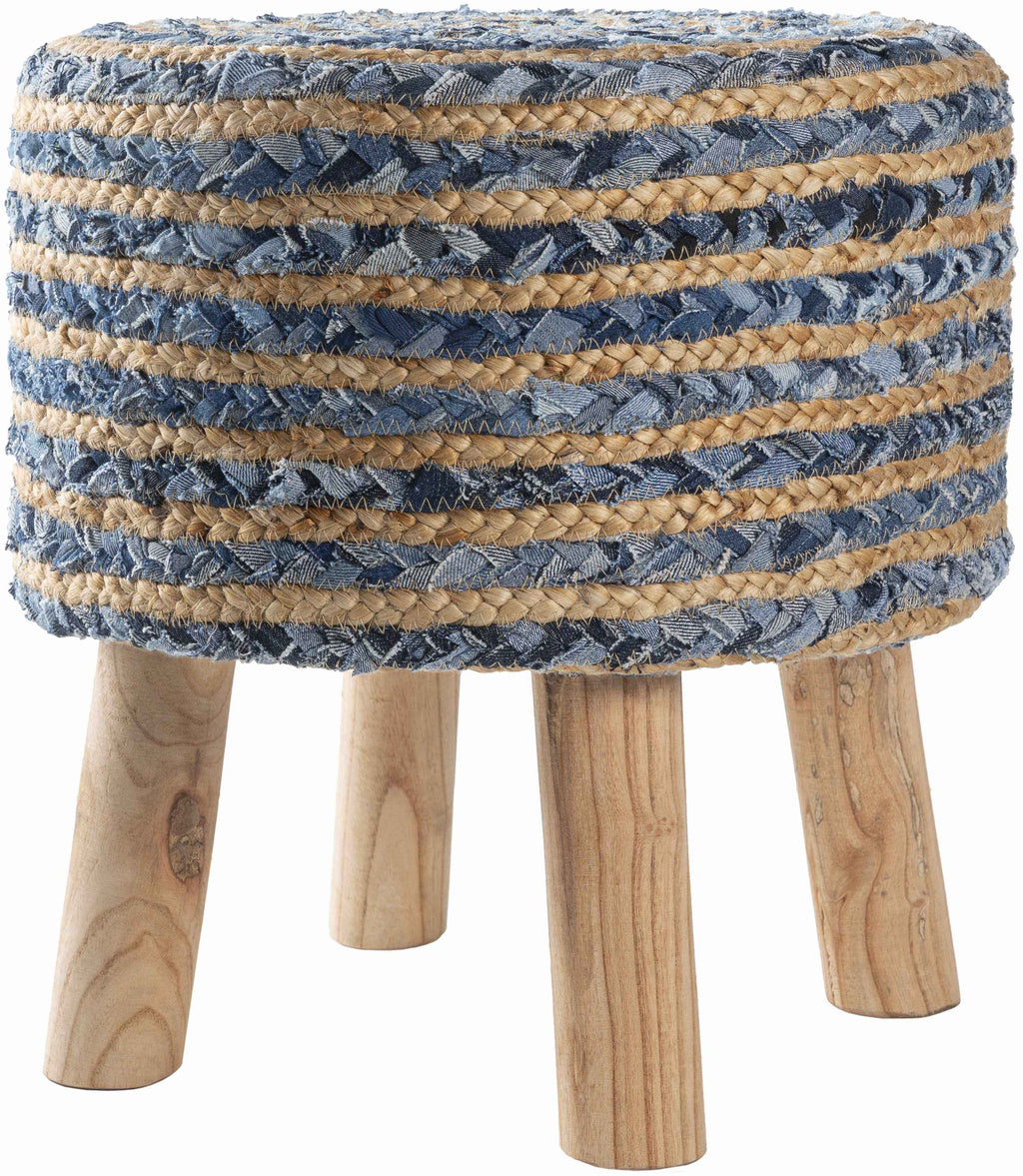 Fermont Denim Jute Ottoman profile view