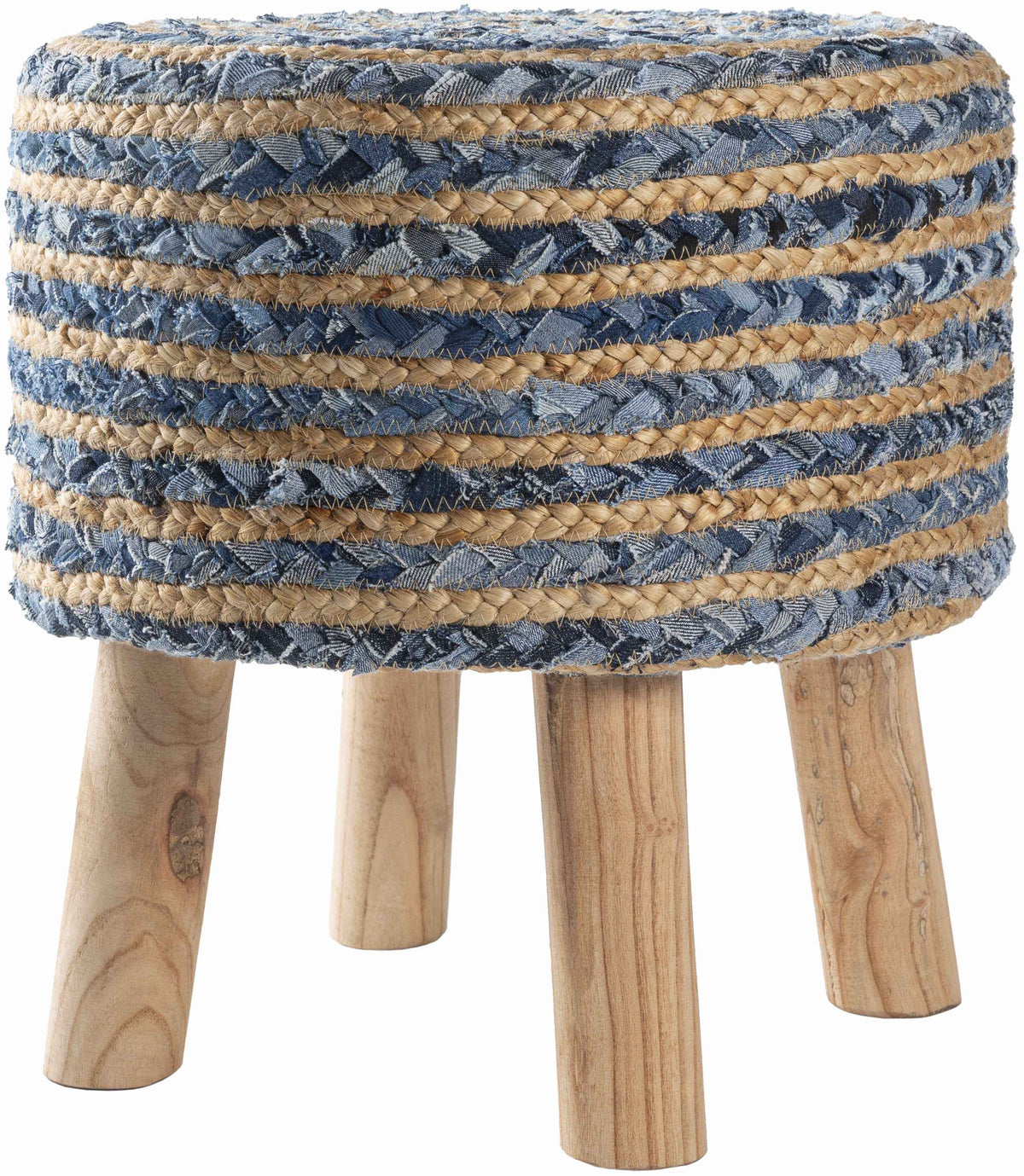 Fermont Denim Jute Ottoman profile view