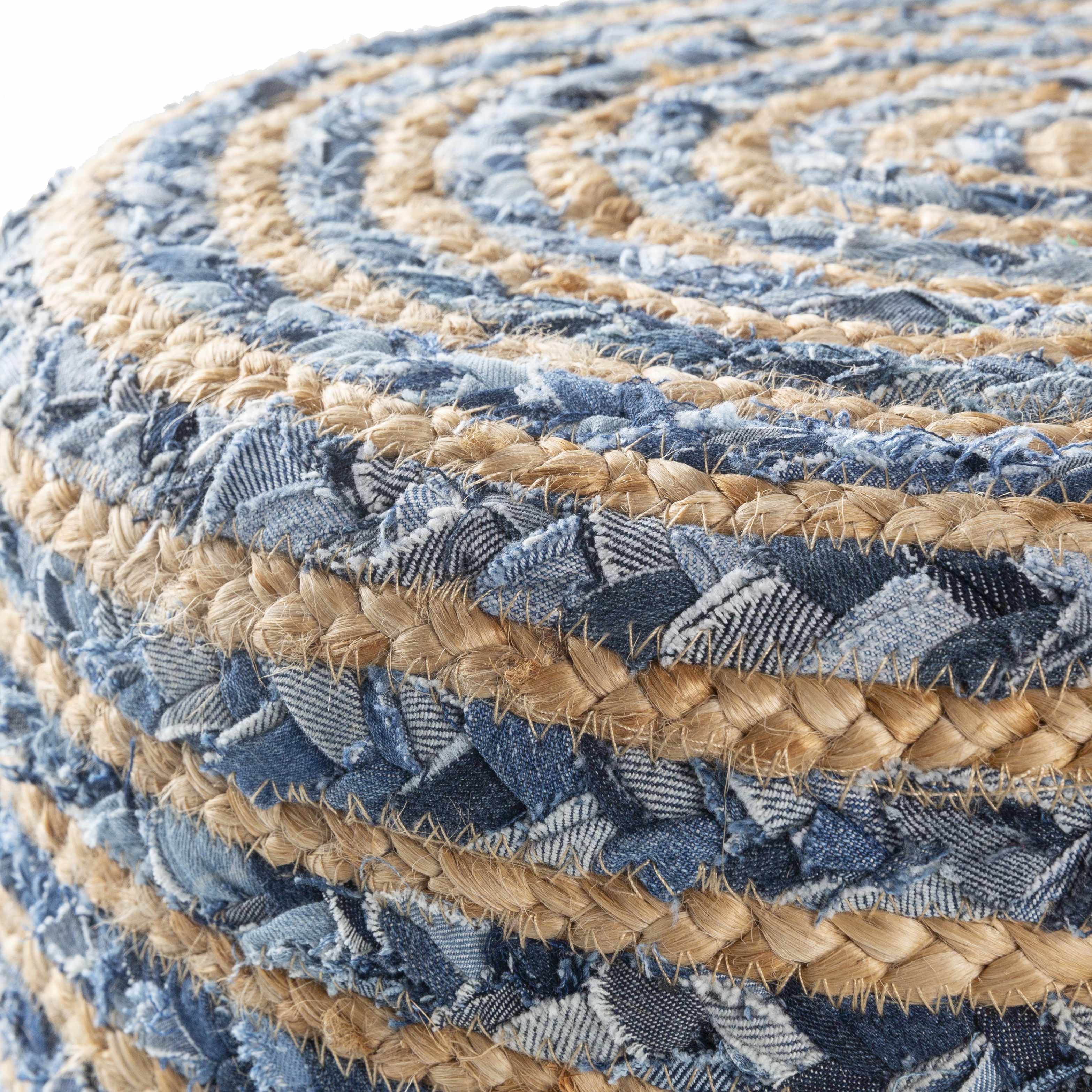 Fermont Denim Jute Ottoman