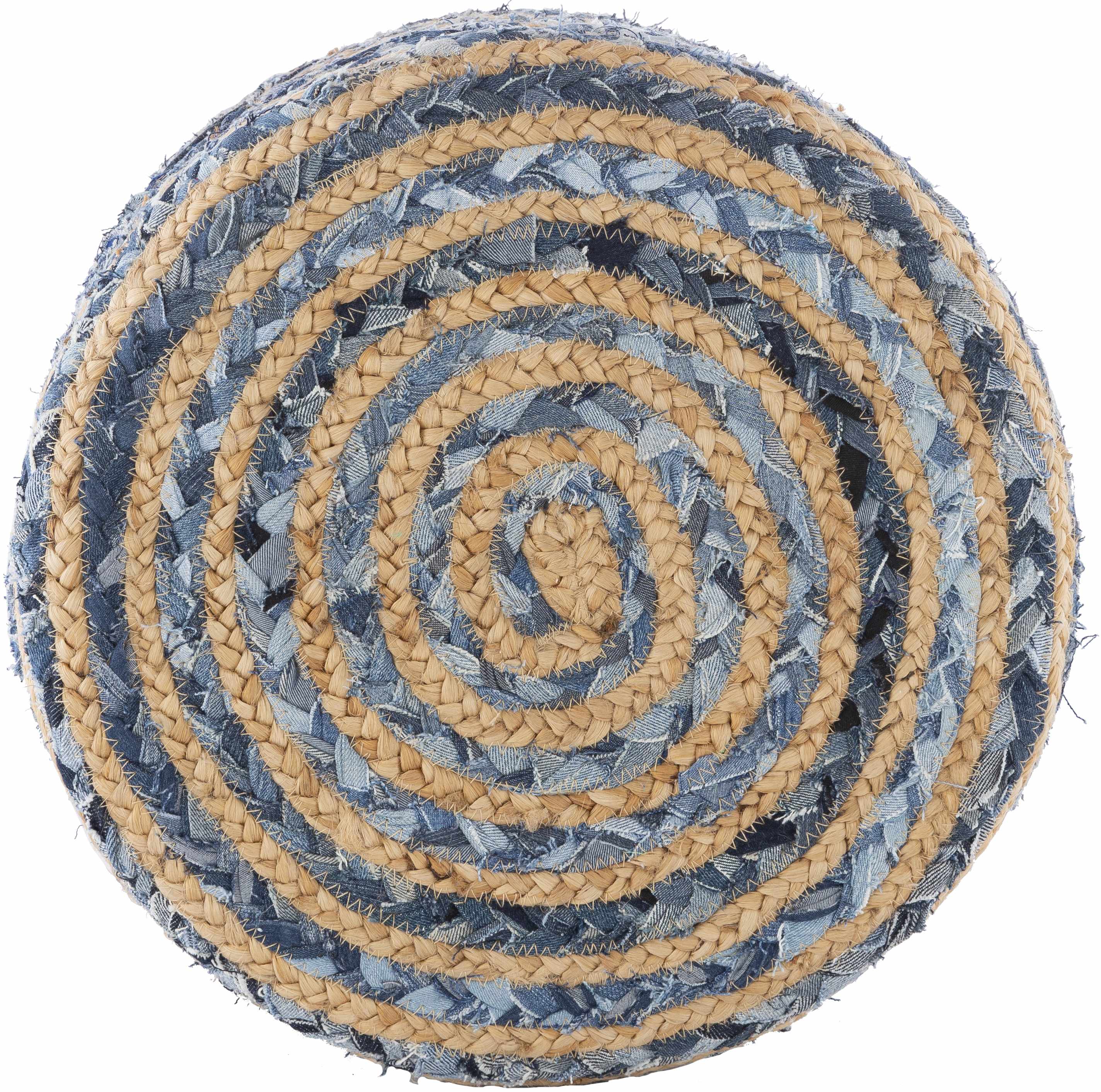 Fermont Denim Jute Ottoman