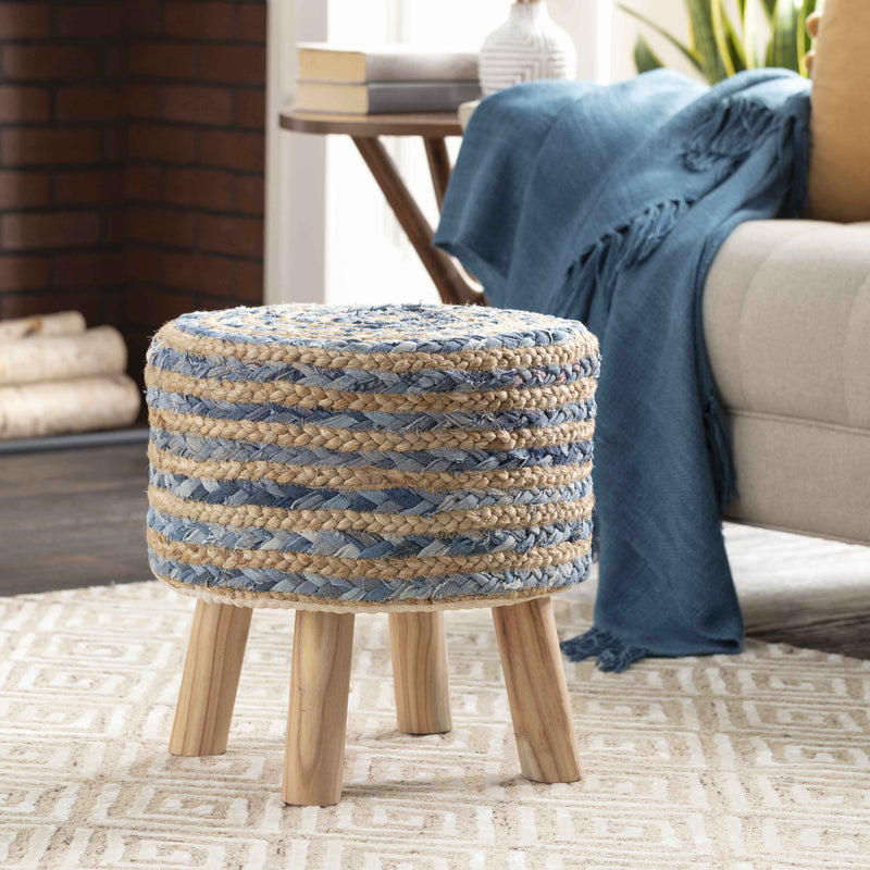 Fermont Denim Jute Ottoman