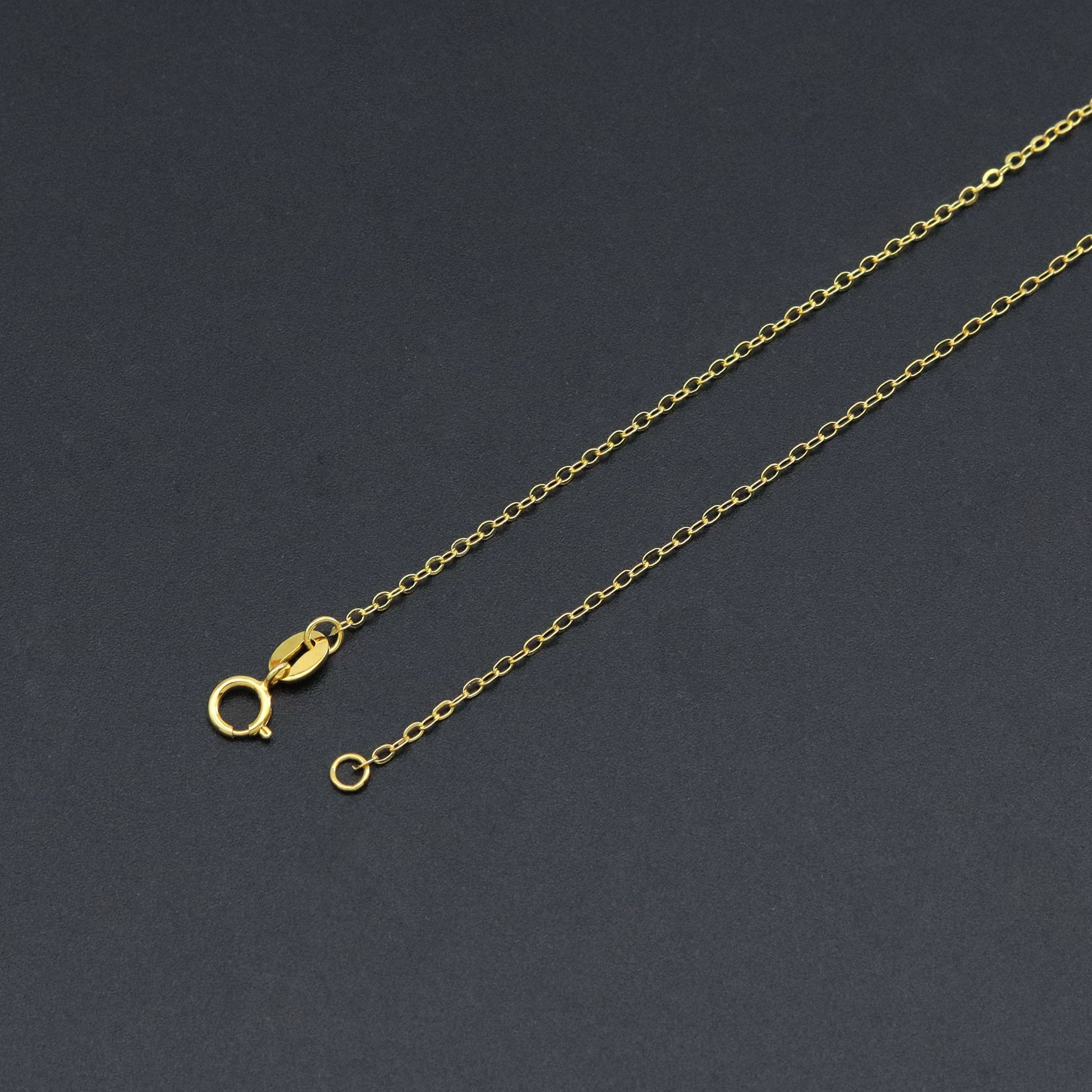 Dainty Gold link Chain White Drop Pearl Pendant Necklace, Sku#ZX210