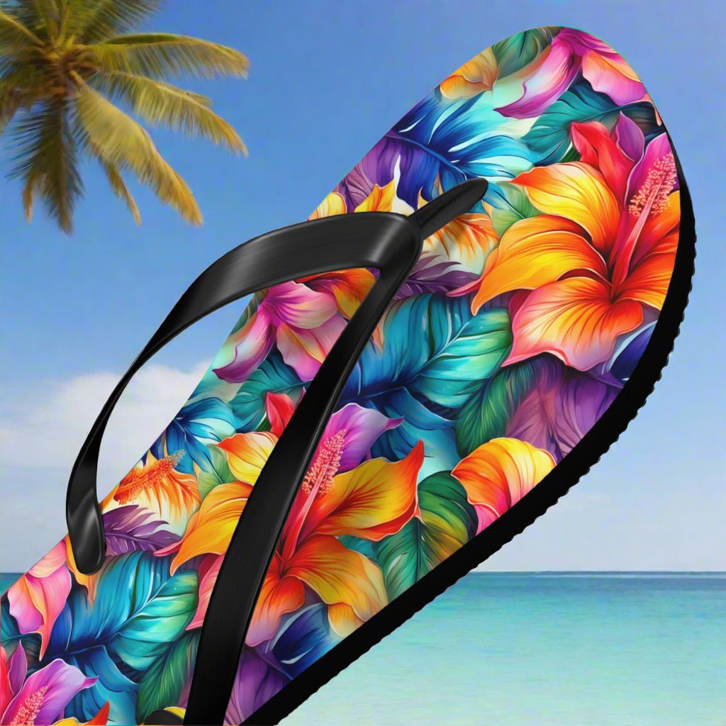 Tropical Hibiscus Flip Flop Shoes