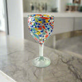 Mexican Confetti Rock Wine Glass | Hand-Blown Confetti Design