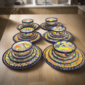 30-Piece Talavera Dinnerware Set | Colorful Tableware (Seats 6)