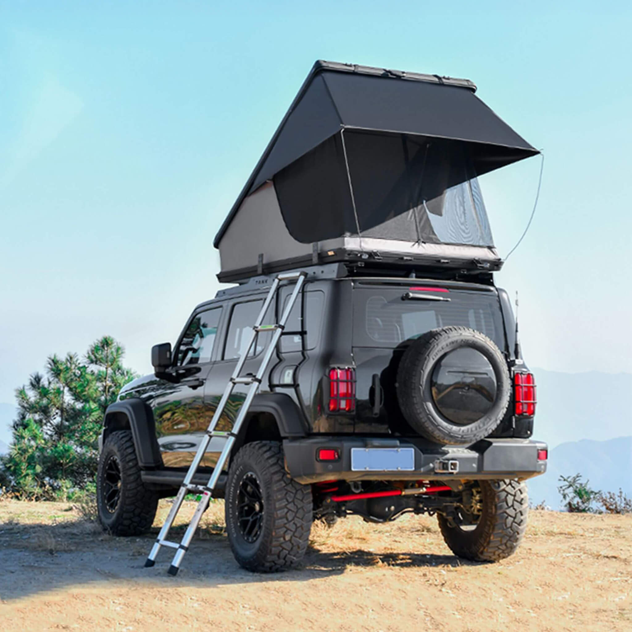 Trailora Heavy-Duty 2-3 Person Hardshell Rooftop Tent With Ladder (SAK93120)
