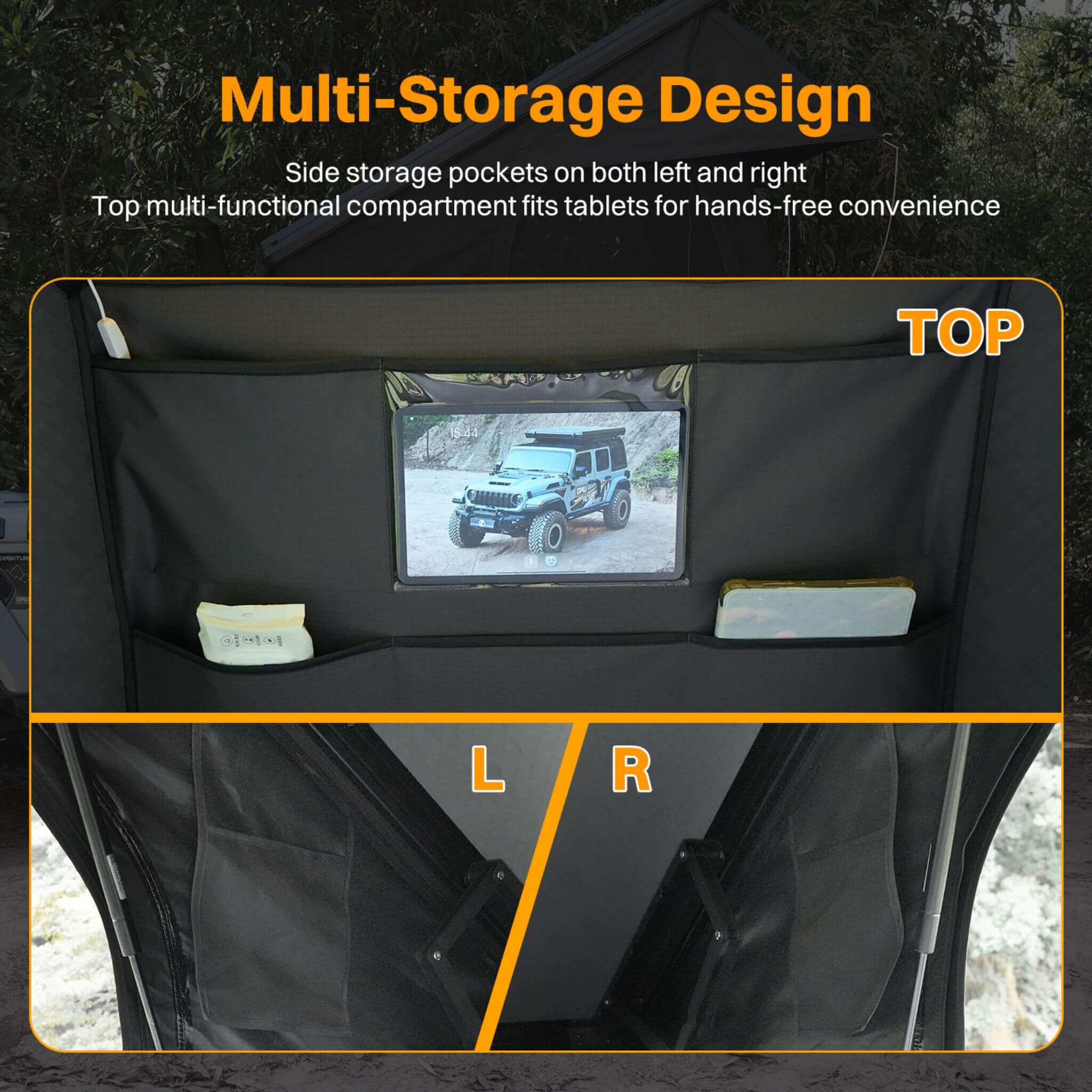 Trailora Heavy-Duty 2-3 Person Hardshell Rooftop Tent With Ladder (SAK93120)