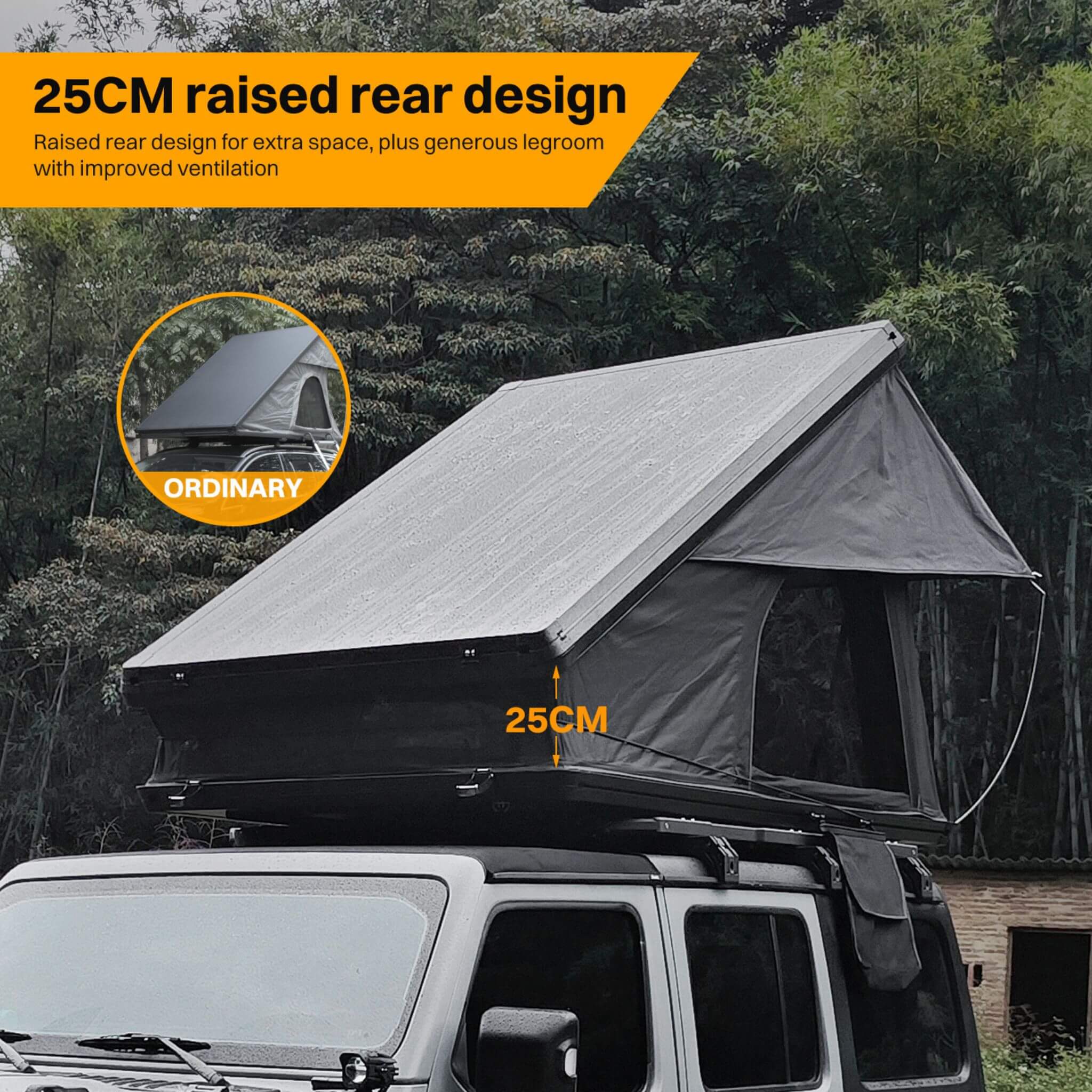 Trailora Heavy-Duty 2-3 Person Hardshell Rooftop Tent With Ladder (SAK93120)