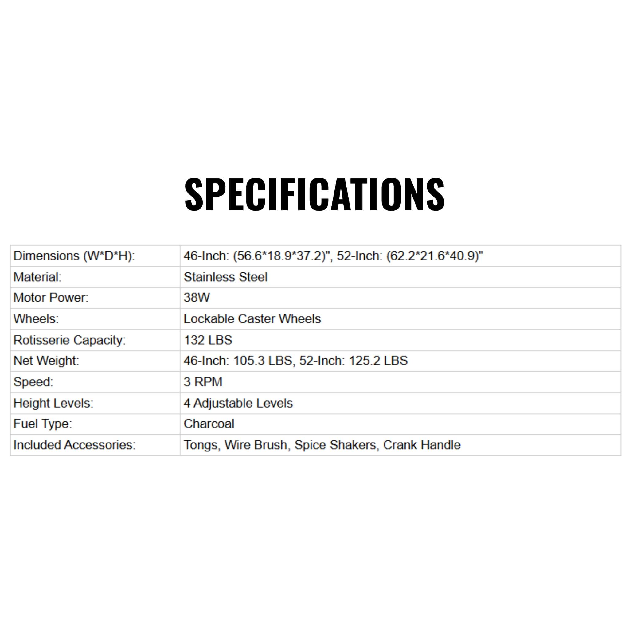 Heavy-Duty Spit Roaster Rotisserie BBQ Grill For Pig, Lamb And Chicken (SAK59286)