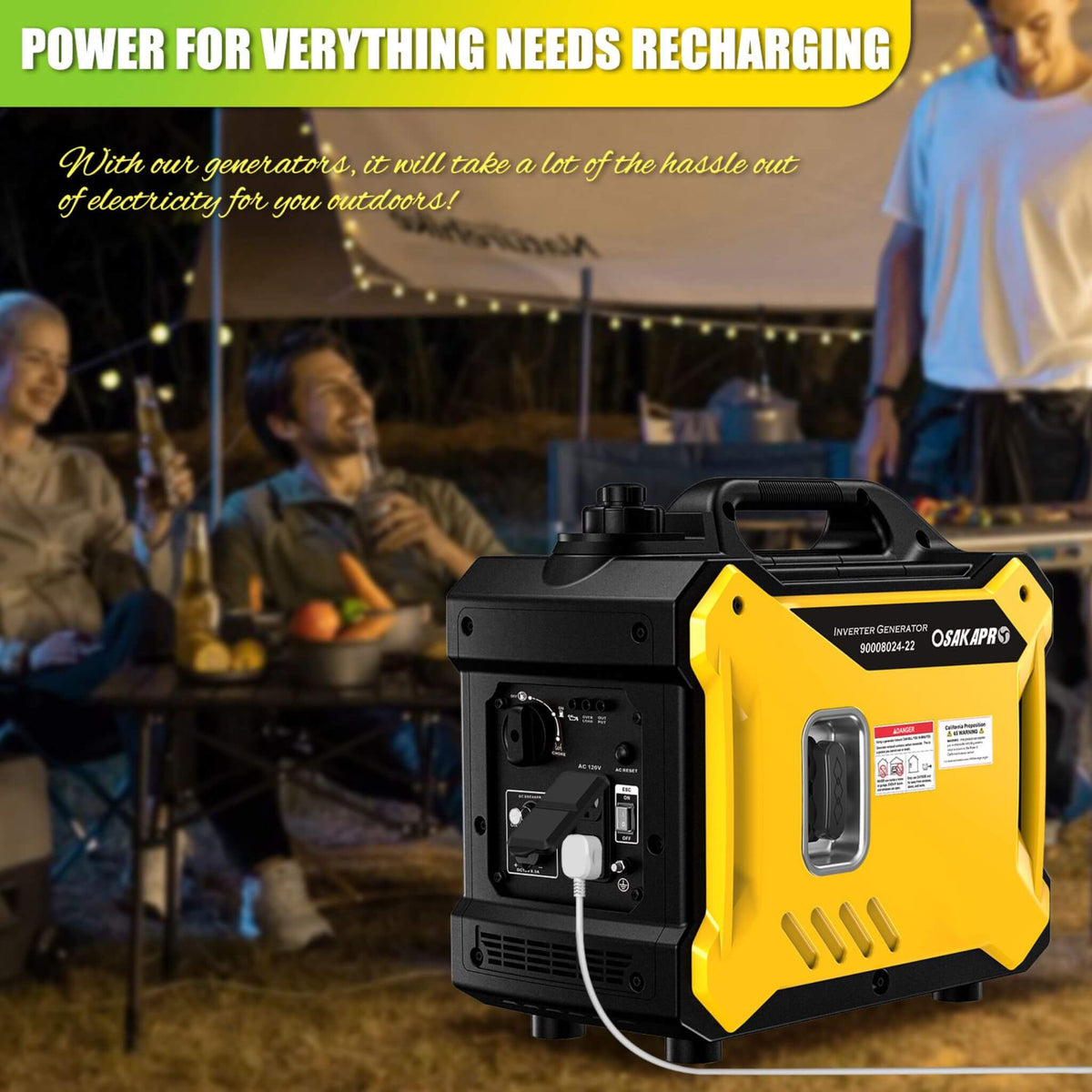 Heavy-Duty 79CC Ultra Quiet 2000W Portable Inverter Gas Generator (SAK75290)