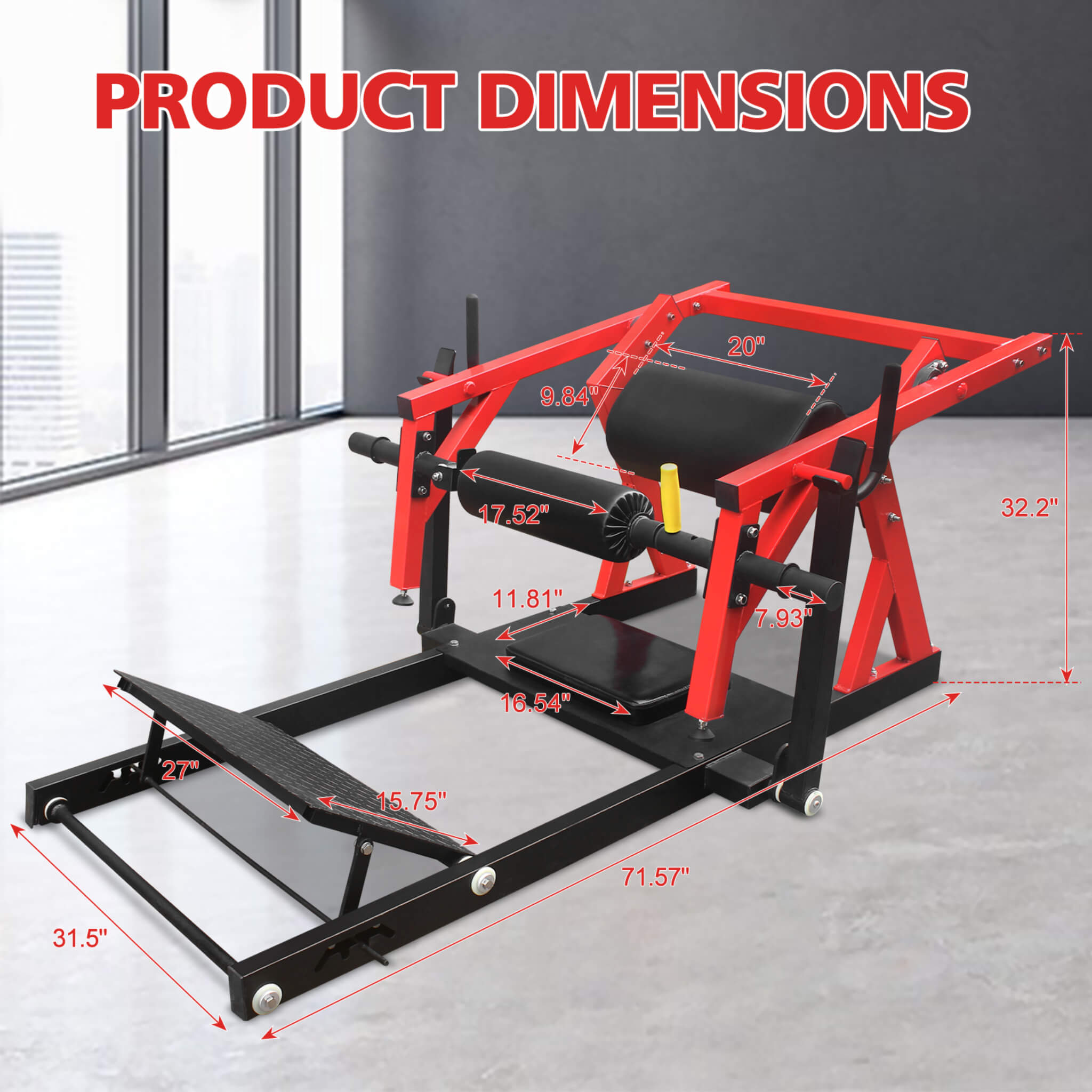 Heavy-Duty High Strength Steel Hip Thruster With Non-Slip Handles And Comfortable Foam Paddings (SAK92581)