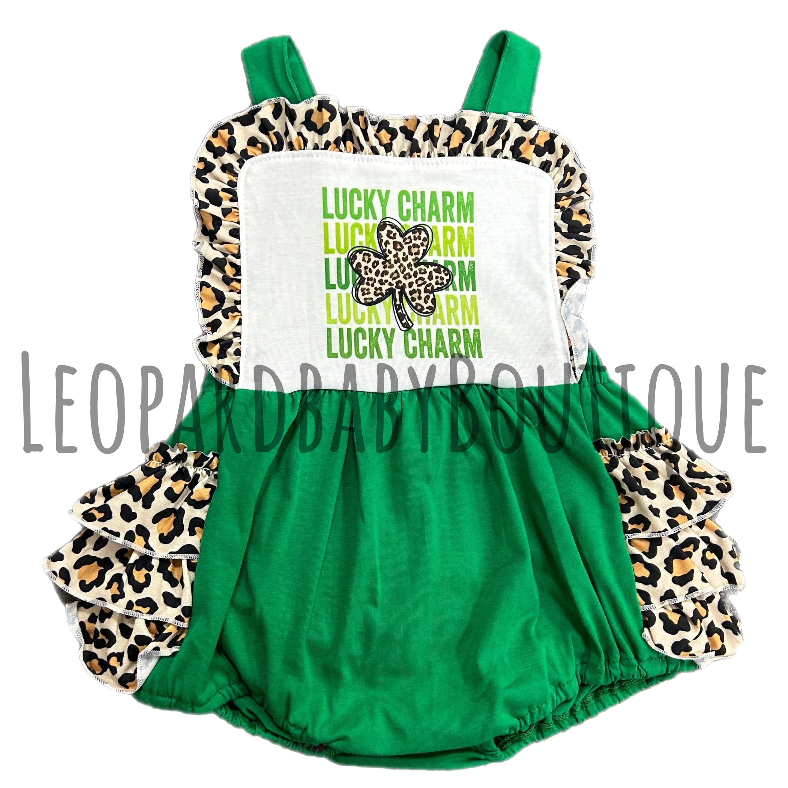 Lucky charm ruffle romper