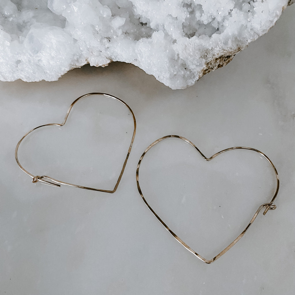Large Heart Threader Earrings