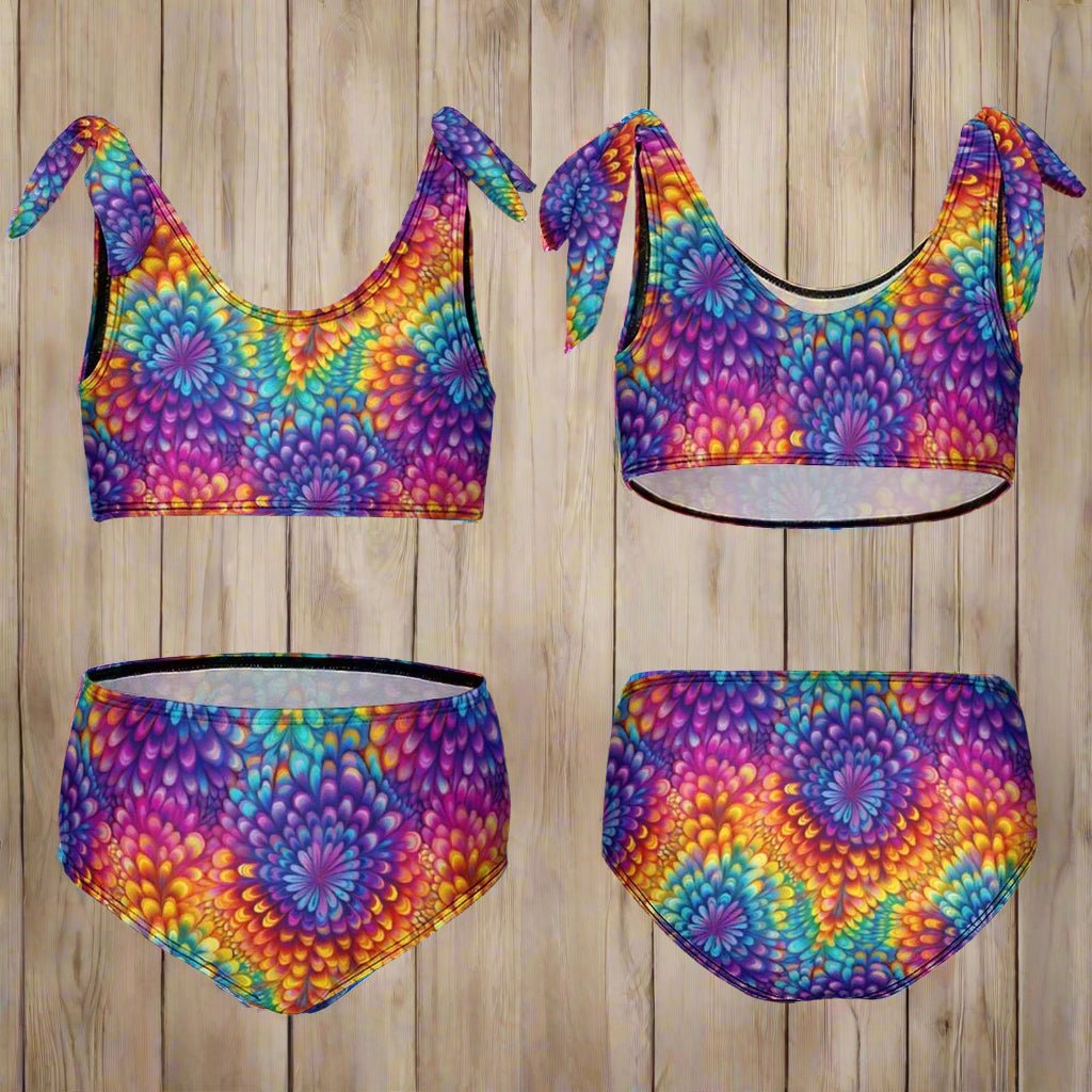 Youth Girls StrappyColor Splash Bikini