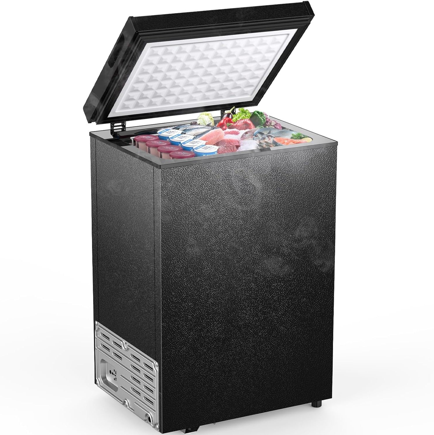 Kismile 7.0/3.5 Cubic Feet Chest Freezer with Removable Basket Free Standing