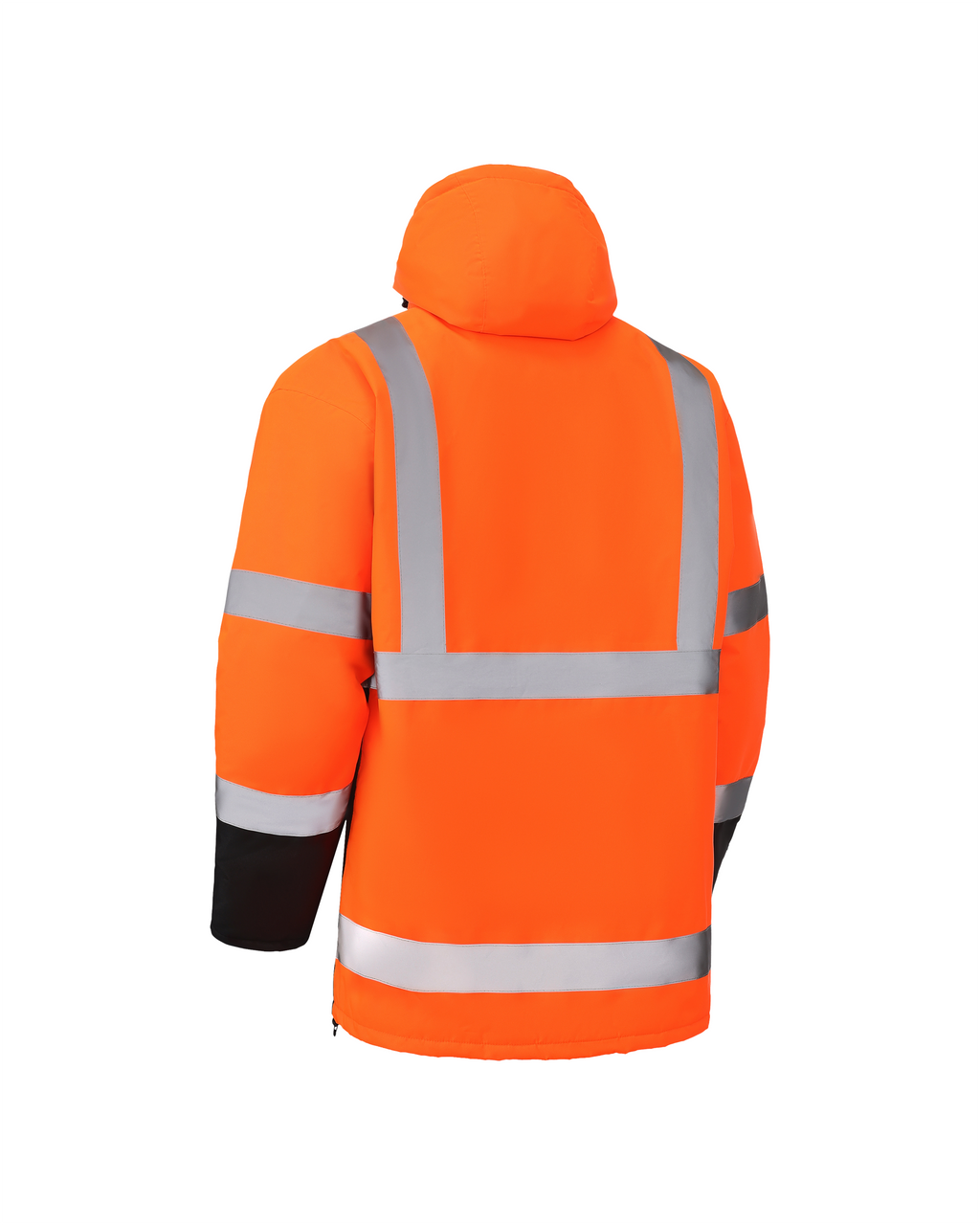 Kiwi High Visibility Hooded & Quilt Lined ANSI/ISEA 107-2020, Type R, Class 3 Two Tone Water Resistant Orange Safety Jacket [R71400]