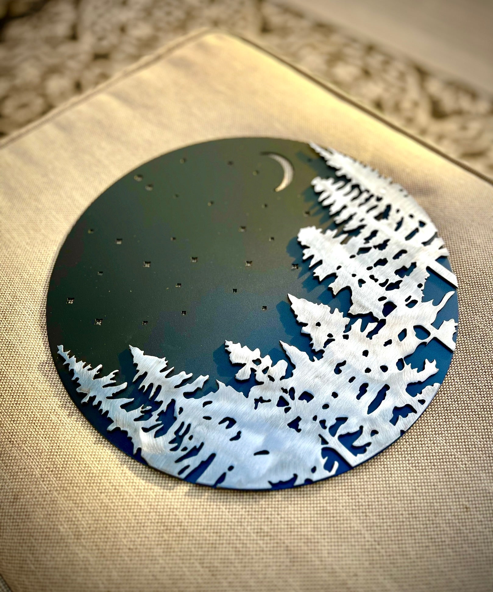 Layered Pine Forest Under the Stars - Wall Art