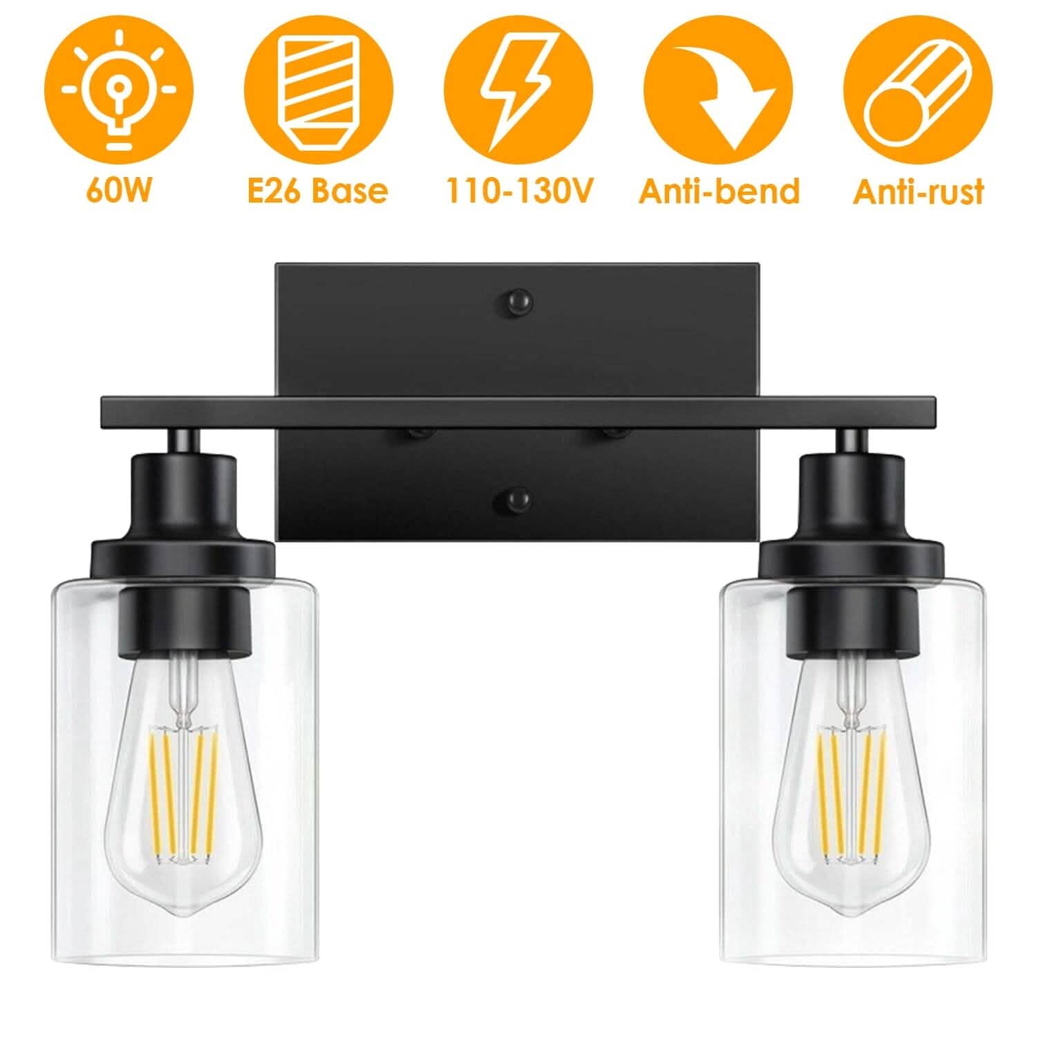Light Wall Sconce Lighting with Clear Glass