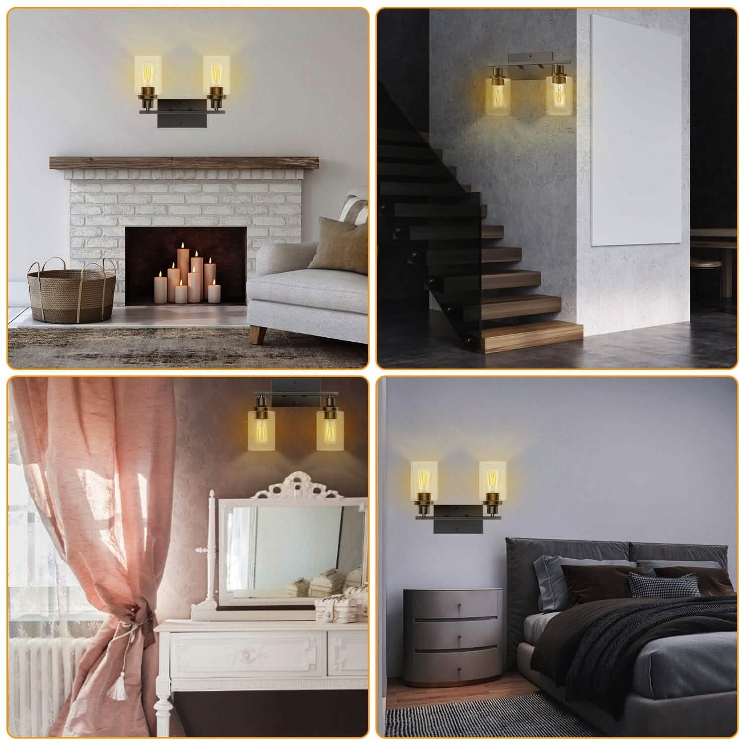 Light Wall Sconce Lighting with Clear Glass