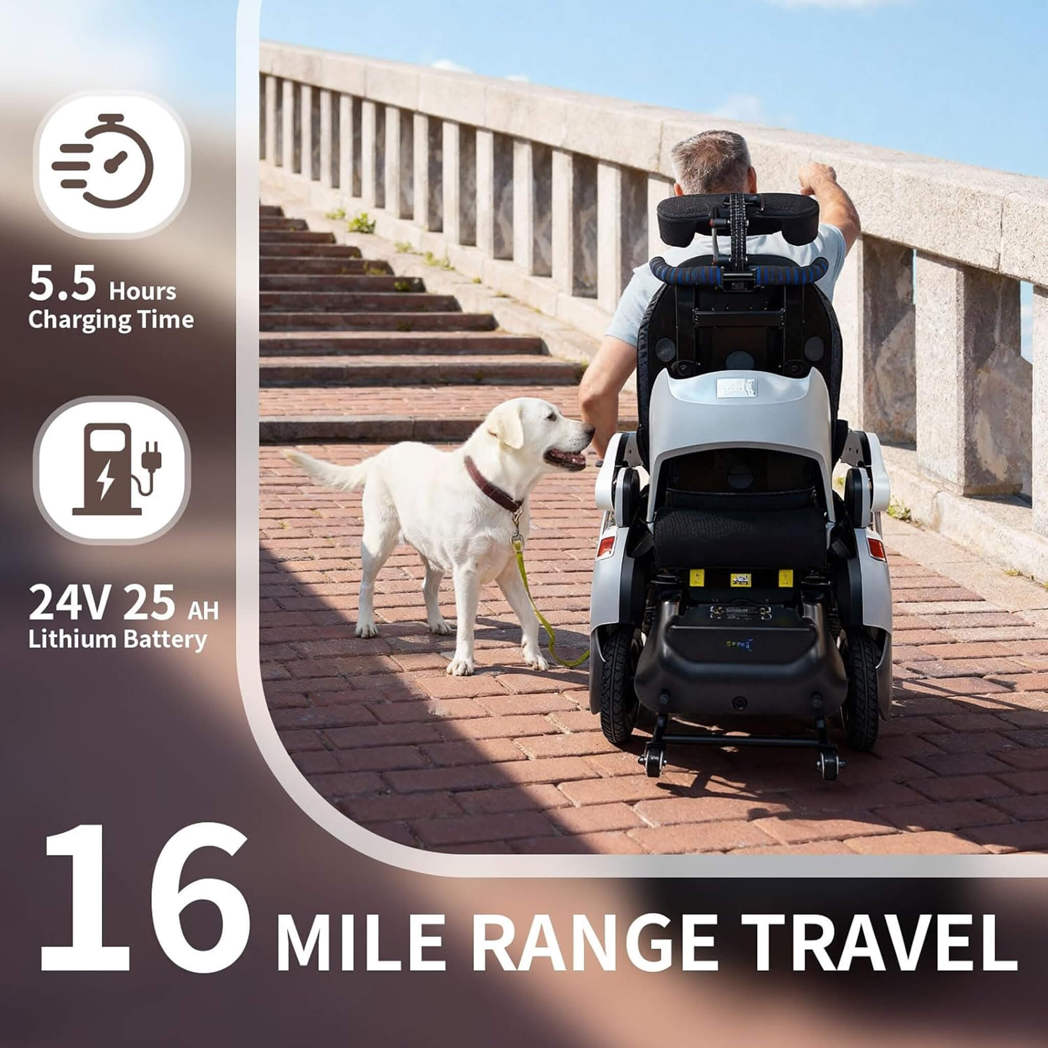 Motivo One-Touch Zero Gravity Electric Folding Wheelchair [FDA-Approved] (SAK20968)