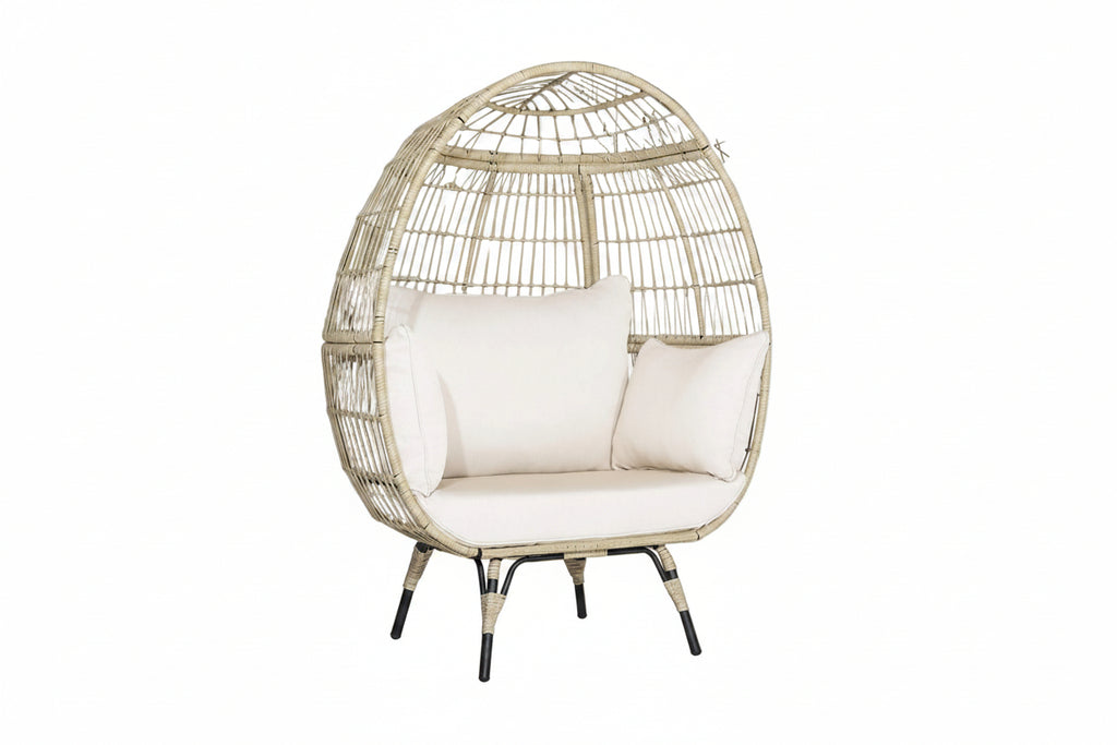 Alora Premium 57-Inch Oversized Rattan Patio Egg Lounge Chair Basket With Cushions (SAK91684)