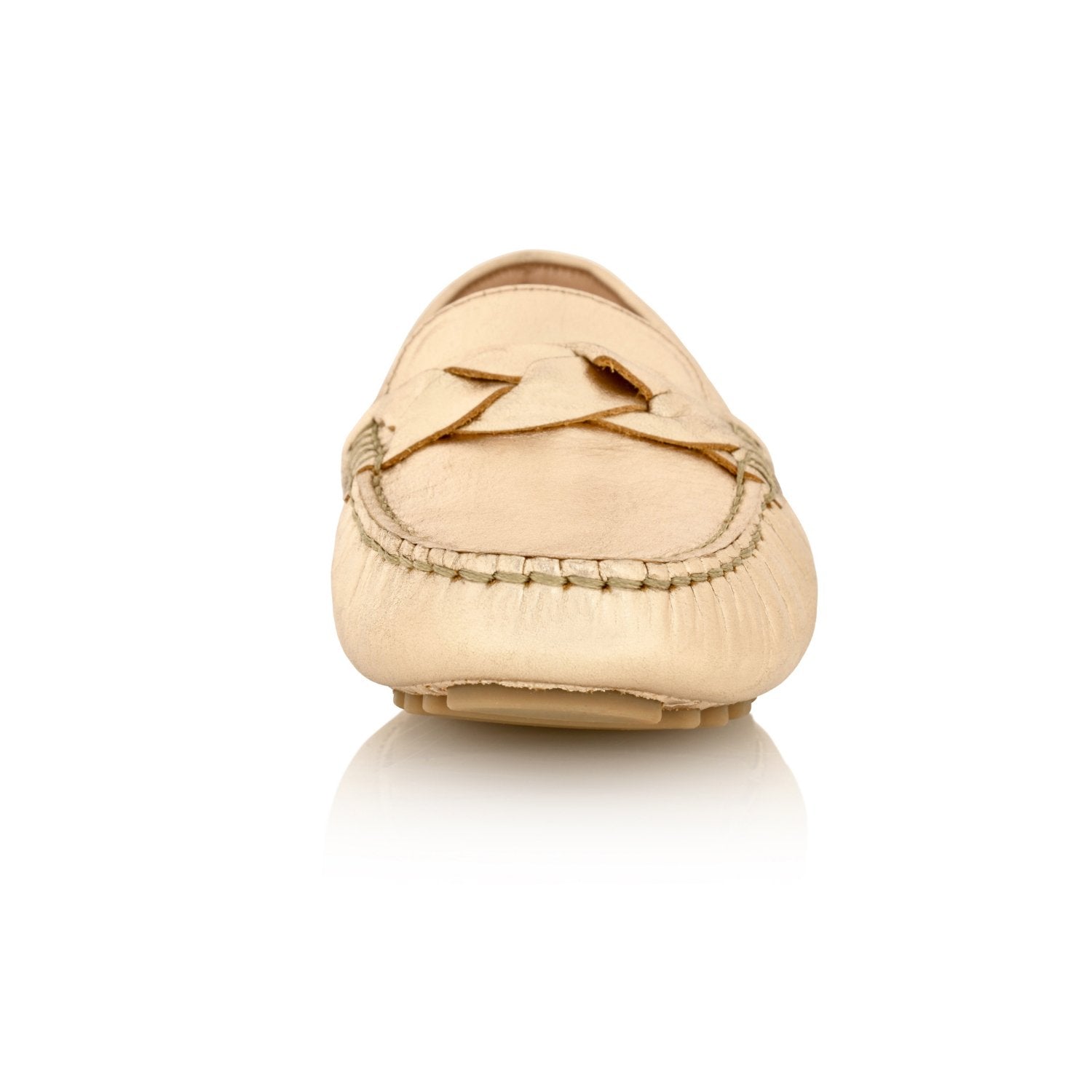 Pipper Leather Driving Loafer Gold Metallic