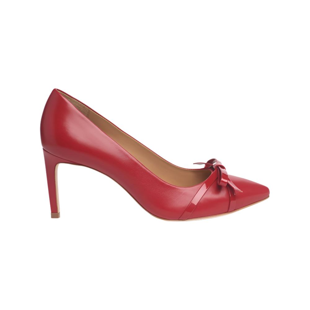 Divine Red Mestico High Heel Pump with Kitten Heel