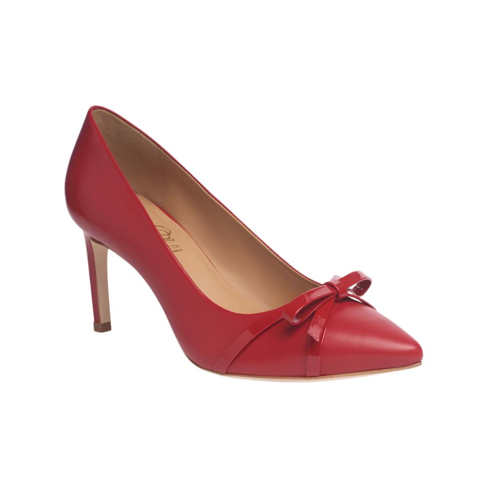 Divine Red Mestico High Heel Pump with Kitten Heel