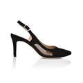 Dance Black Kid Suede & Black Mesh Slingback