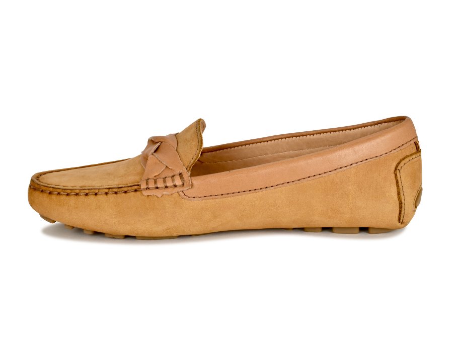 Piper Leather Driving Loafer Camel Shoes