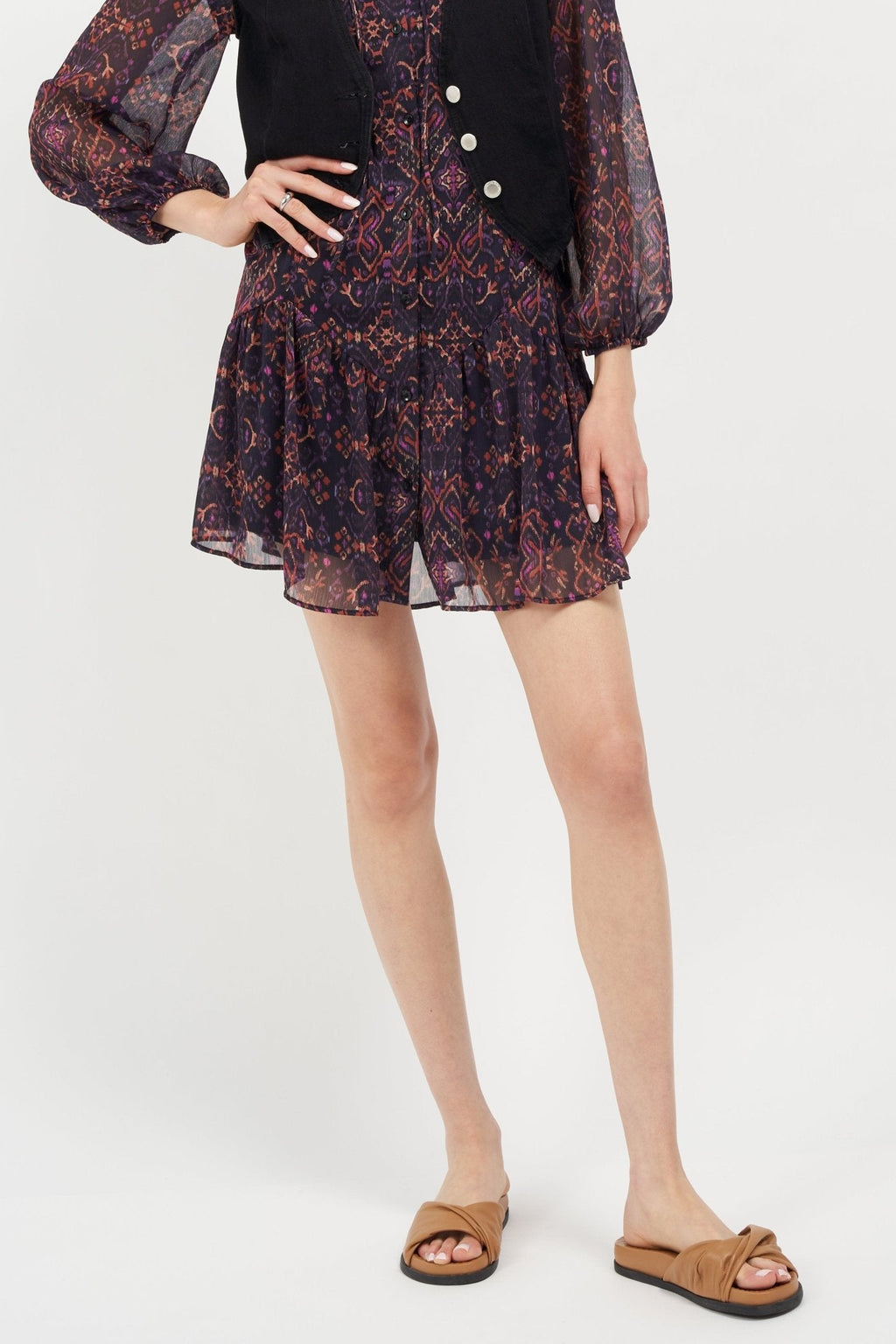 Sadie Camel Soft Nappa Flat Sandals