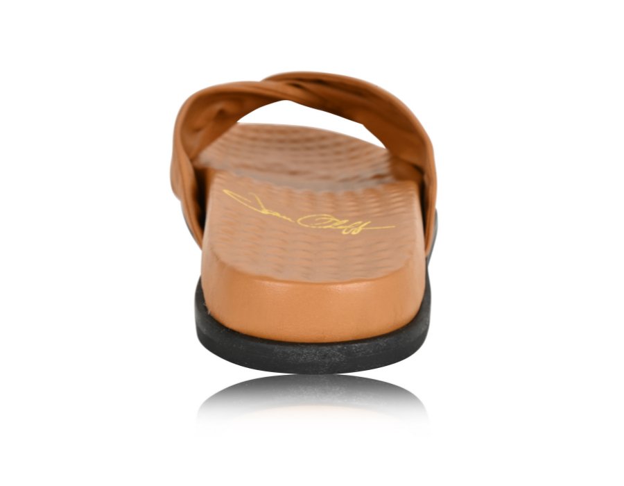 Sadie Camel Soft Nappa Flat Sandals