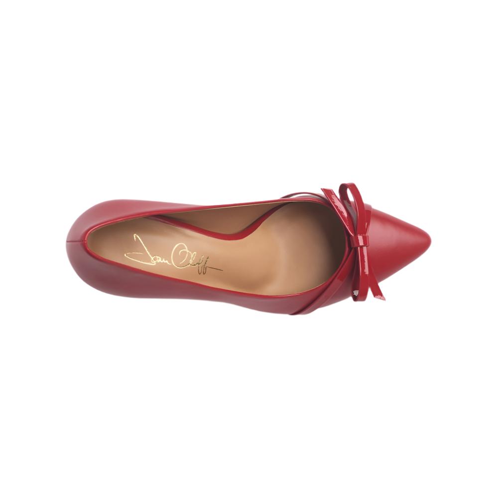 Divine Red Mestico High Heel Pump with Kitten Heel