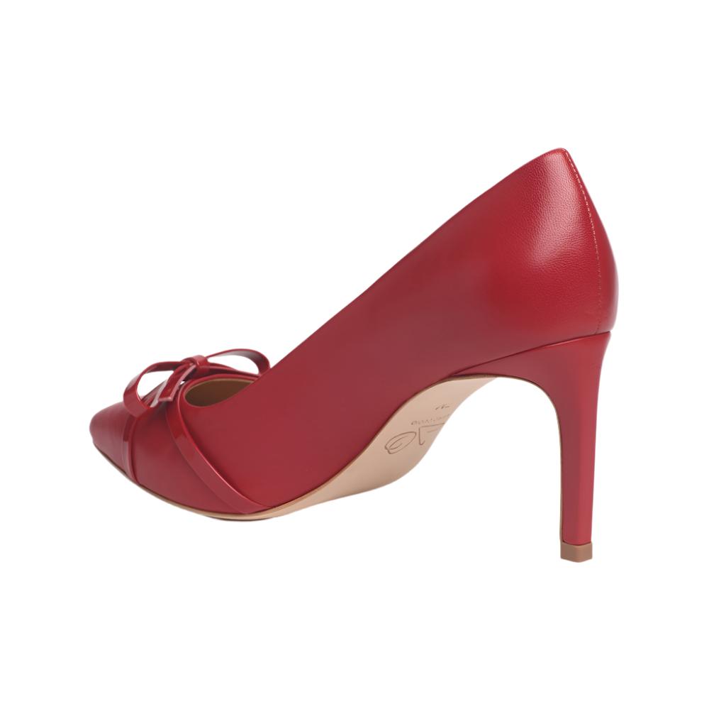 Divine Red Mestico High Heel Pump with Kitten Heel
