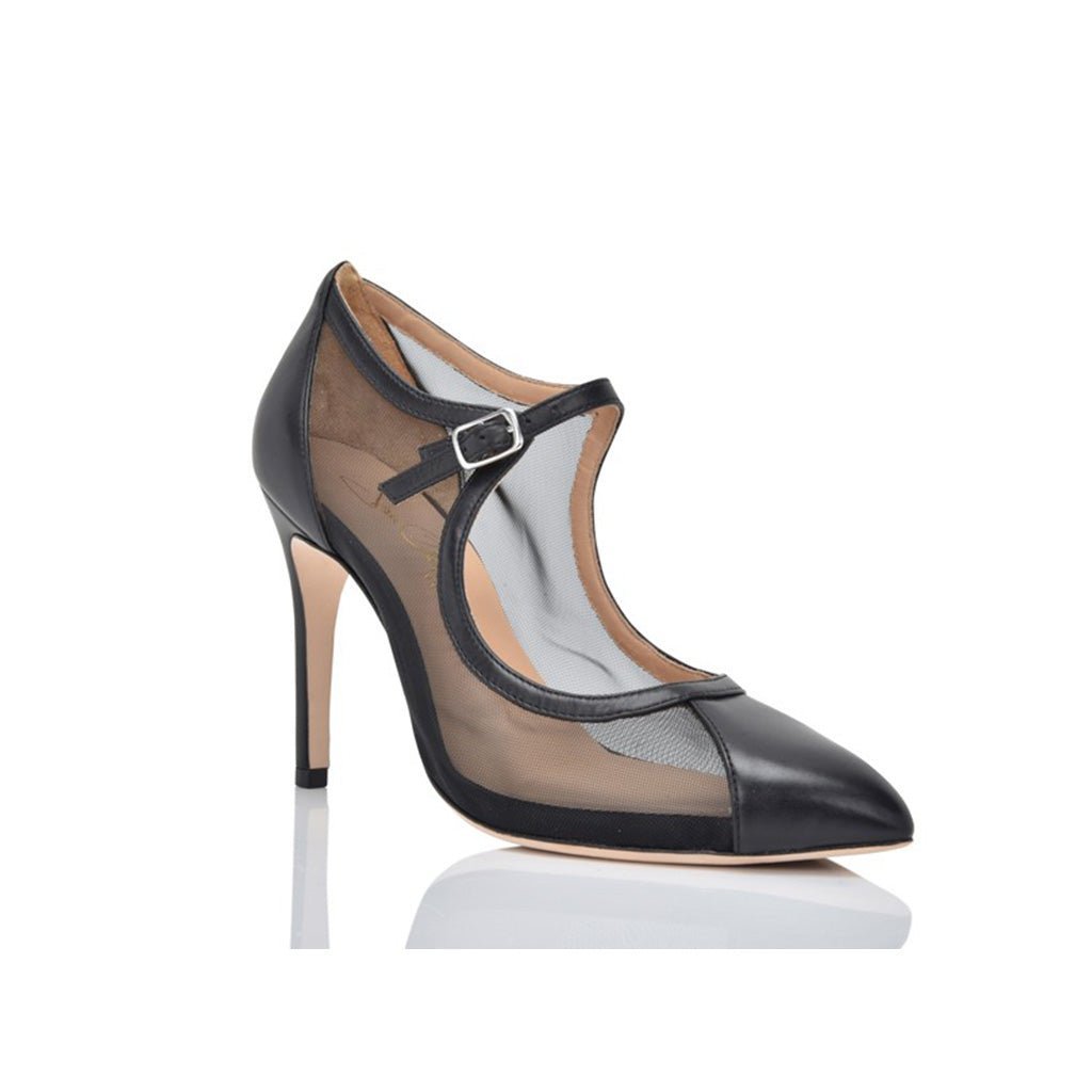 Rebecca Black Lux Nappa Black Mesh Stiletto Heels