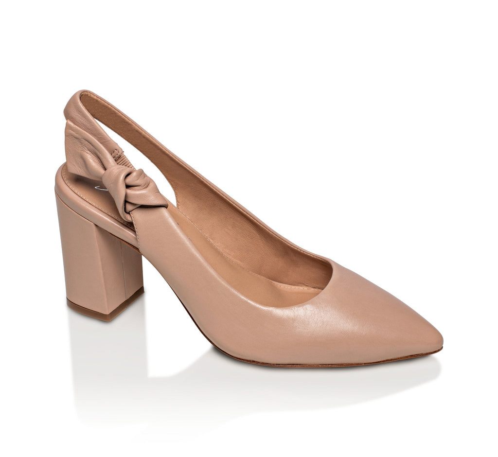 Daphne Leather Slingback Pump Taupe
