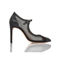 Rebecca Black Lux Nappa Black Mesh Stiletto Heels
