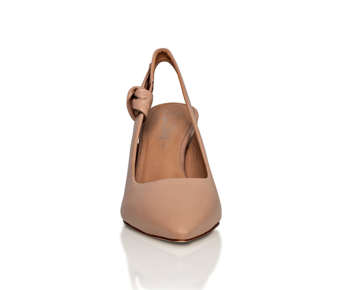 Daphne Leather Slingback Pump Taupe
