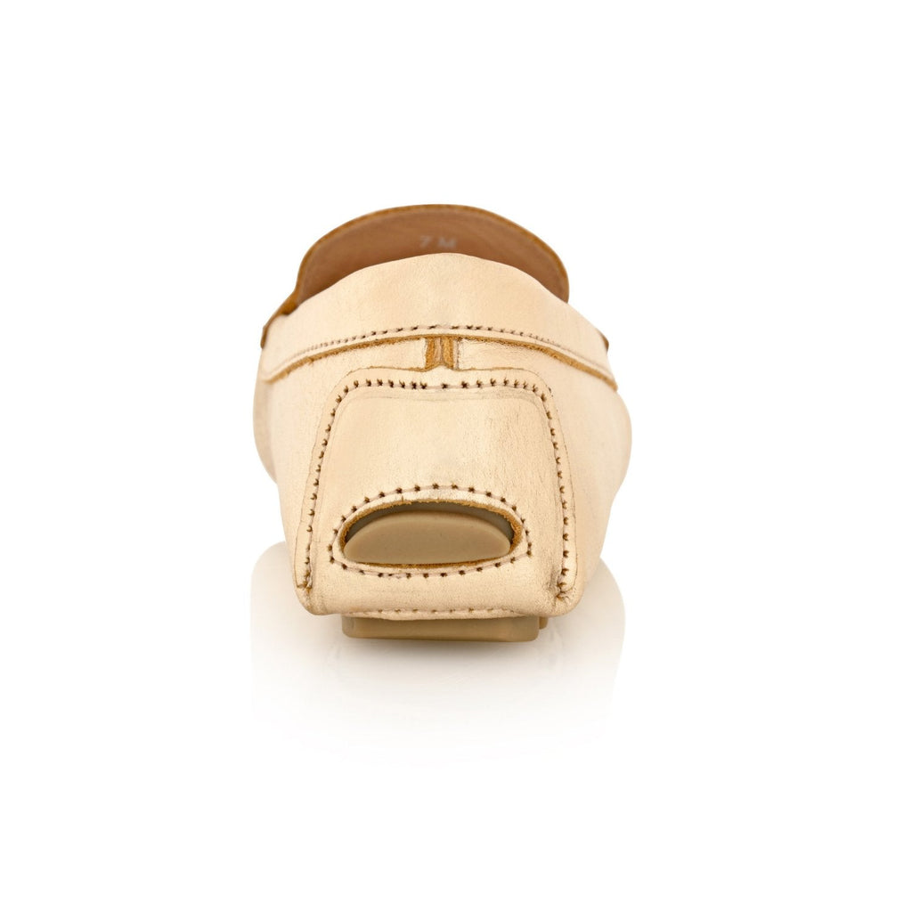 Pipper Leather Driving Loafer Gold Metallic