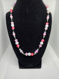 Pink Tones with White Beaded Necklace