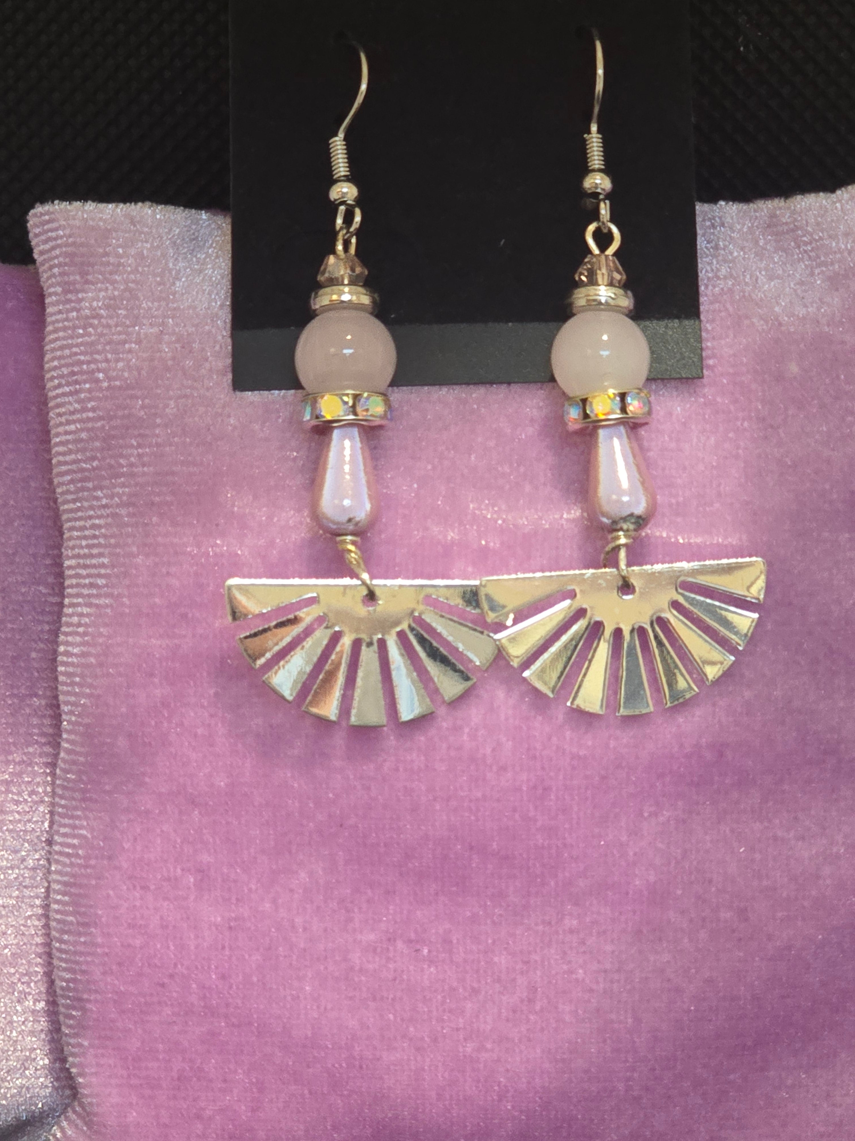 Silver Fan Dangle Earrings