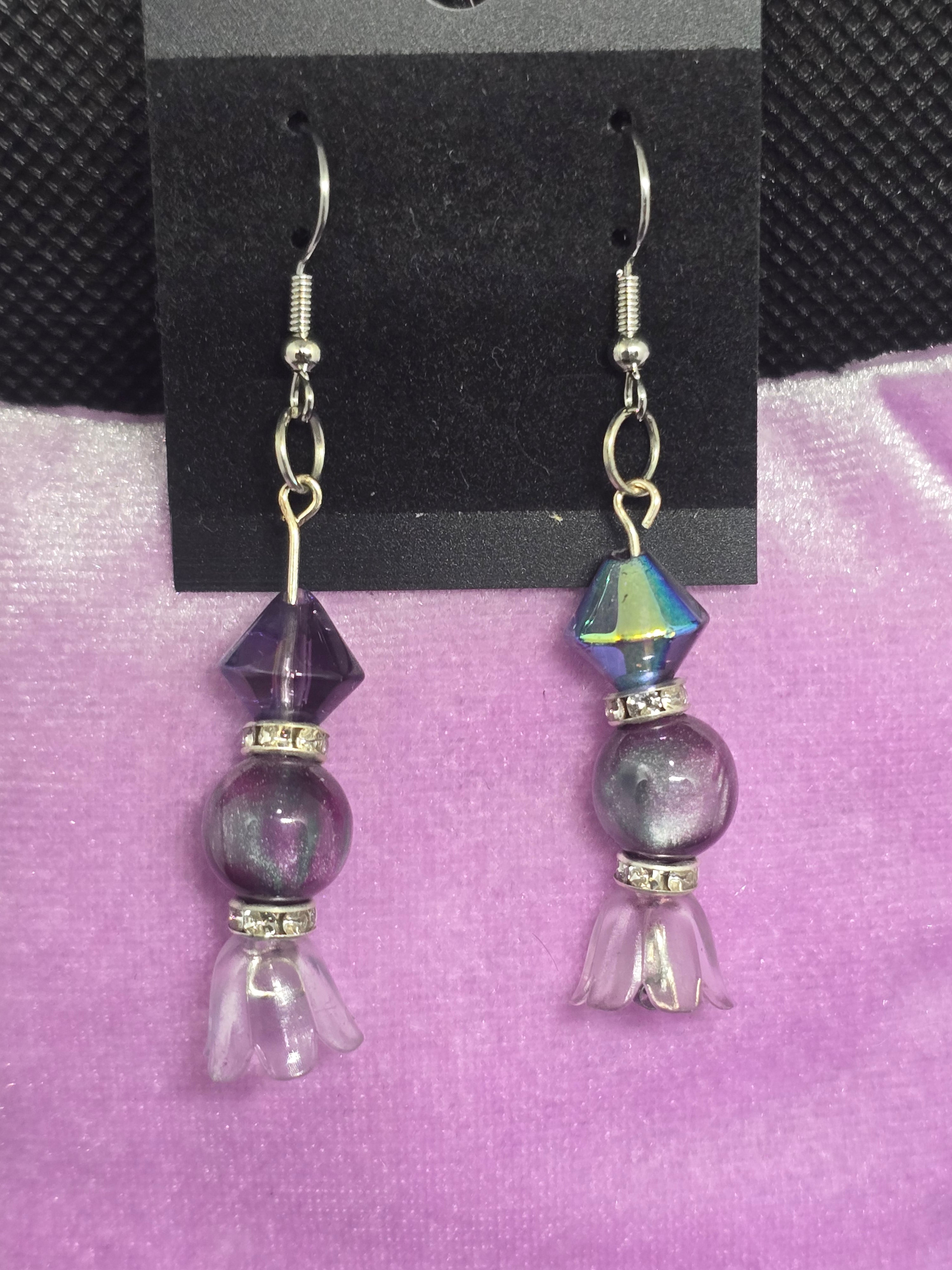 Purple Flower Earrings