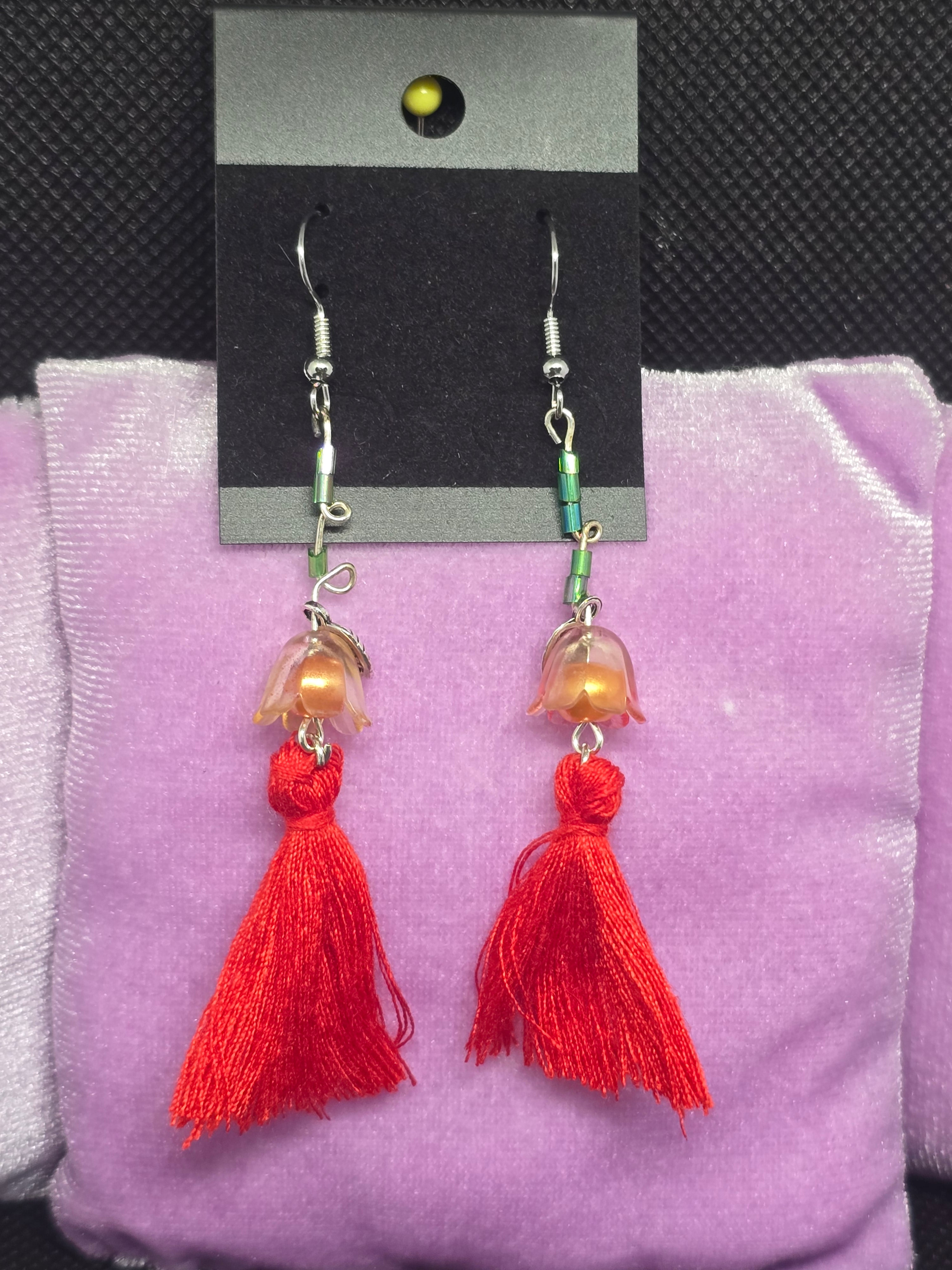 Tassle Dangle Charm Earrings