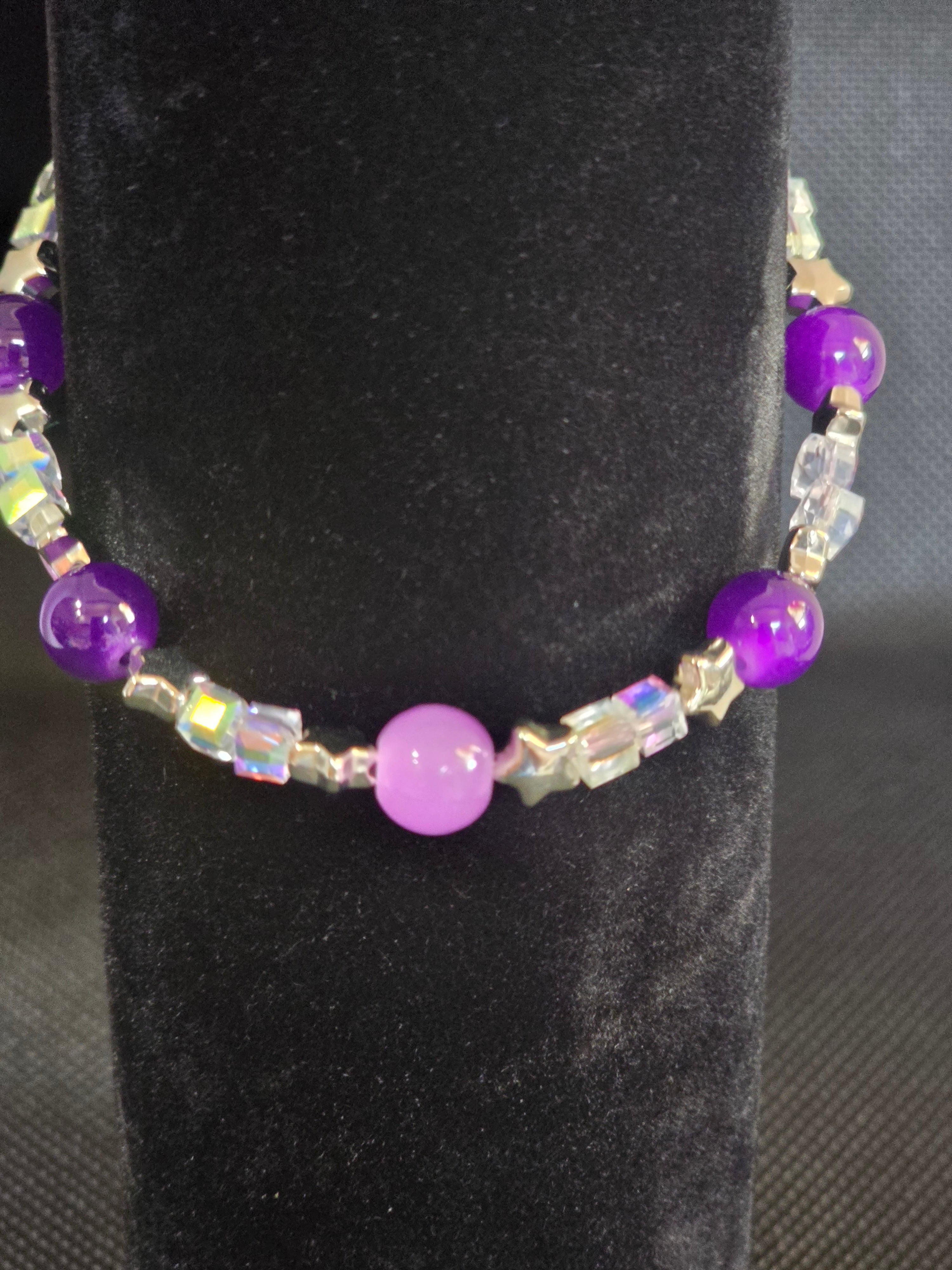 Shades Of Purple Bracelet With Stars